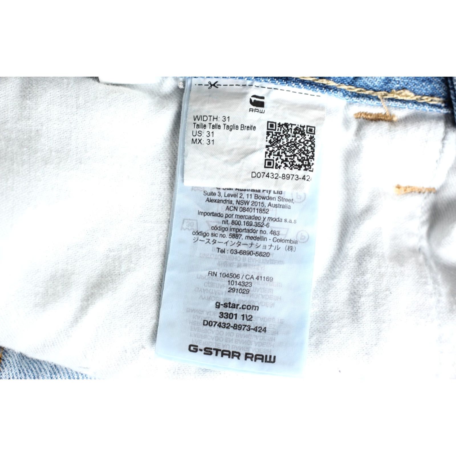 G-Star VINTAGE G-Star 3301 Jeans Denim Shorts Men SIZE 31 Bermuda Regular Blue Denim Casual Spring Summer Mens Size US 31 - 6 Thumbnail