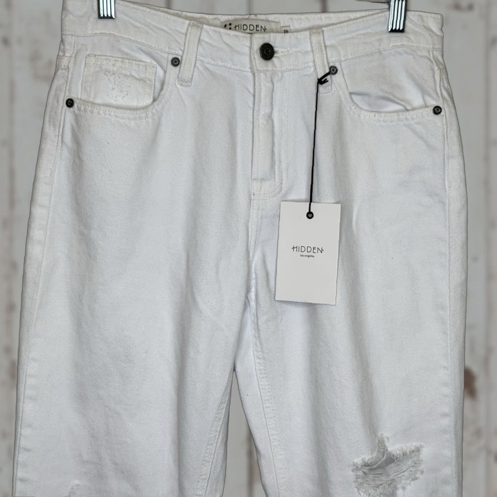 Vintage Hidden Bailey High Rise Boyfriend Jeans Womens 26 White Distressed Cotton New Size 26" / US 2 / IT 38 - 1 Thumbnail