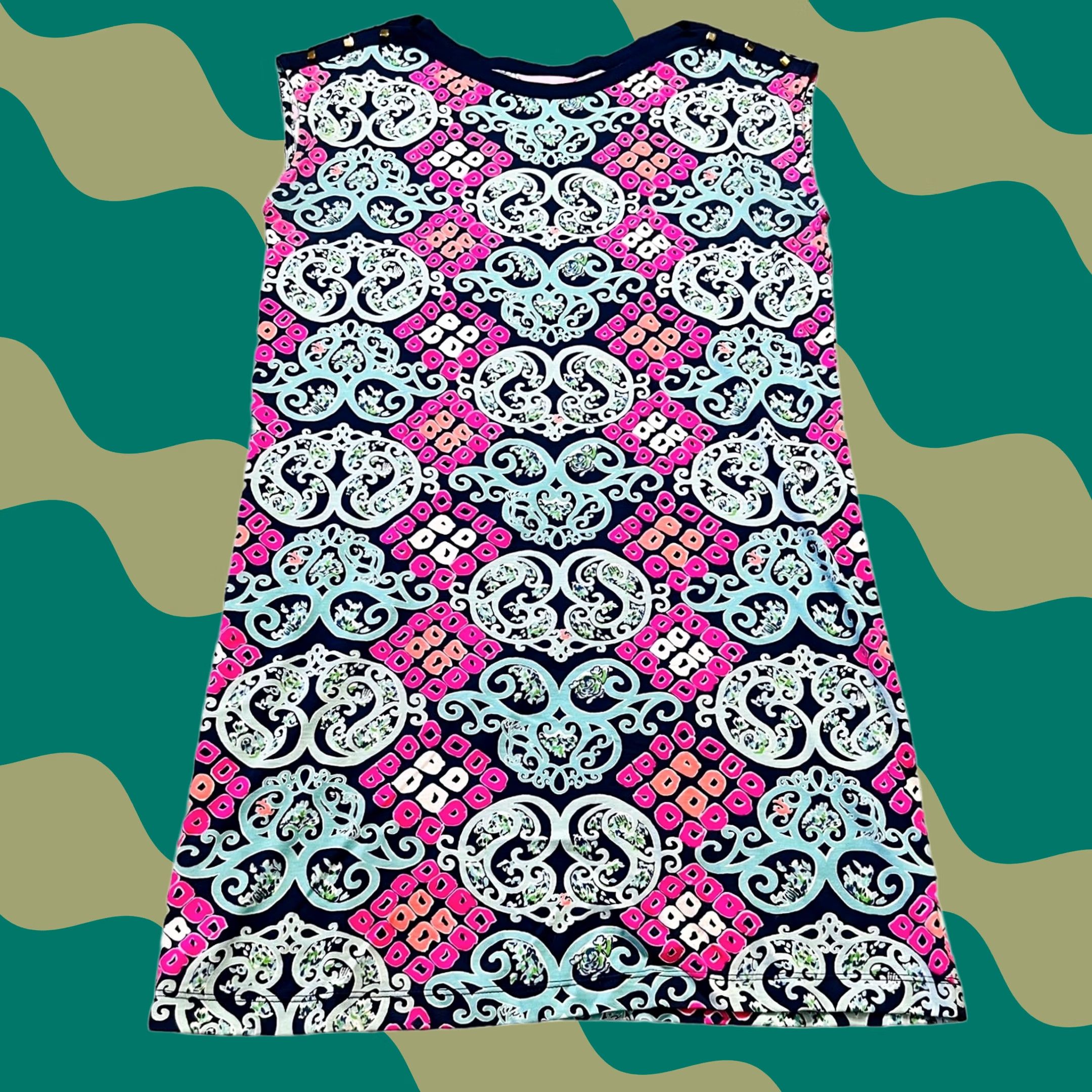 Lilly Pulitzer VINTAGE Lilly Pulitzer Paisley Pink Preppy Print Casual Cocktail Dress M Womens Midi 90s Size M / US 6-8 / IT 42-44 - 1 Thumbnail
