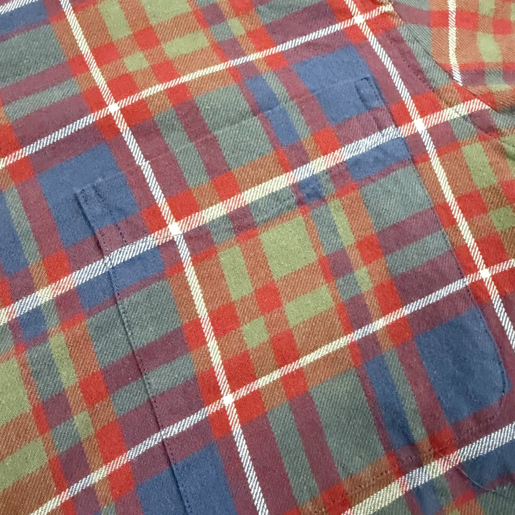 Vintage Onward Reserve Shirt Mens XL Red Plaid Cotton Flannel Long Sleeve Button-Up Tailored Fit Size US XL / EU 56 / 4 - 5 Thumbnail