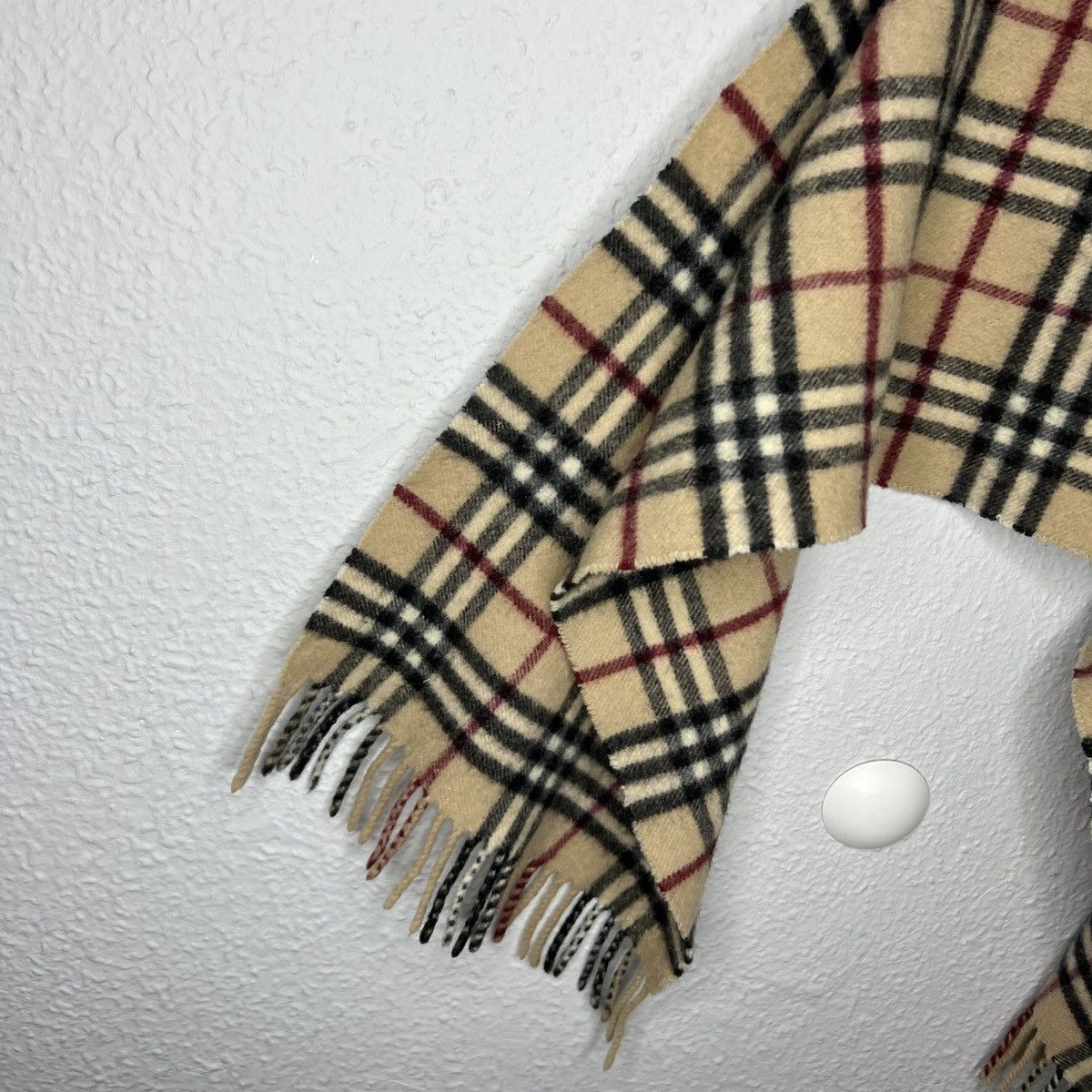 Burberry London Nova Check Scarf Beige Cashmere Retro Y2K