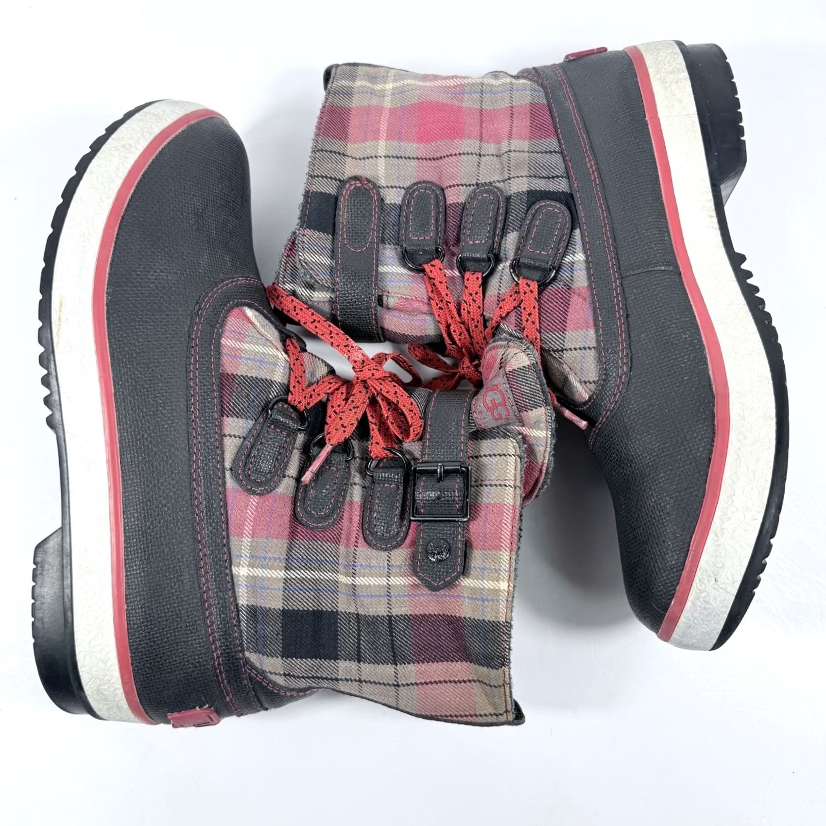 Ugg UGG Decatur Boots Women's Black/Red Plaid Waterproof Lace Up - 9 Size US 9 / IT 39 - 5 Thumbnail