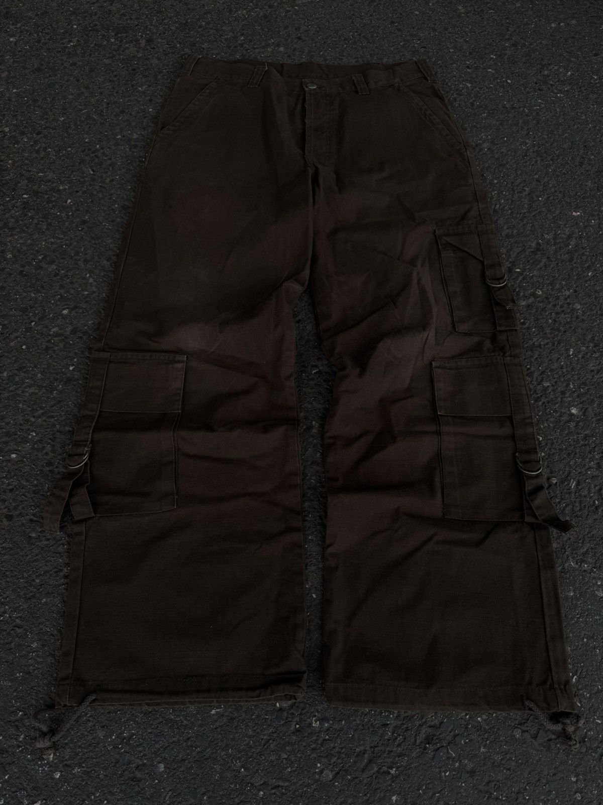 Designer × Vintage Brown Wide-Leg Cargo Pants Baggy Fit Utility Style 30/33 Size US 30 / EU 46 - 1 Thumbnail