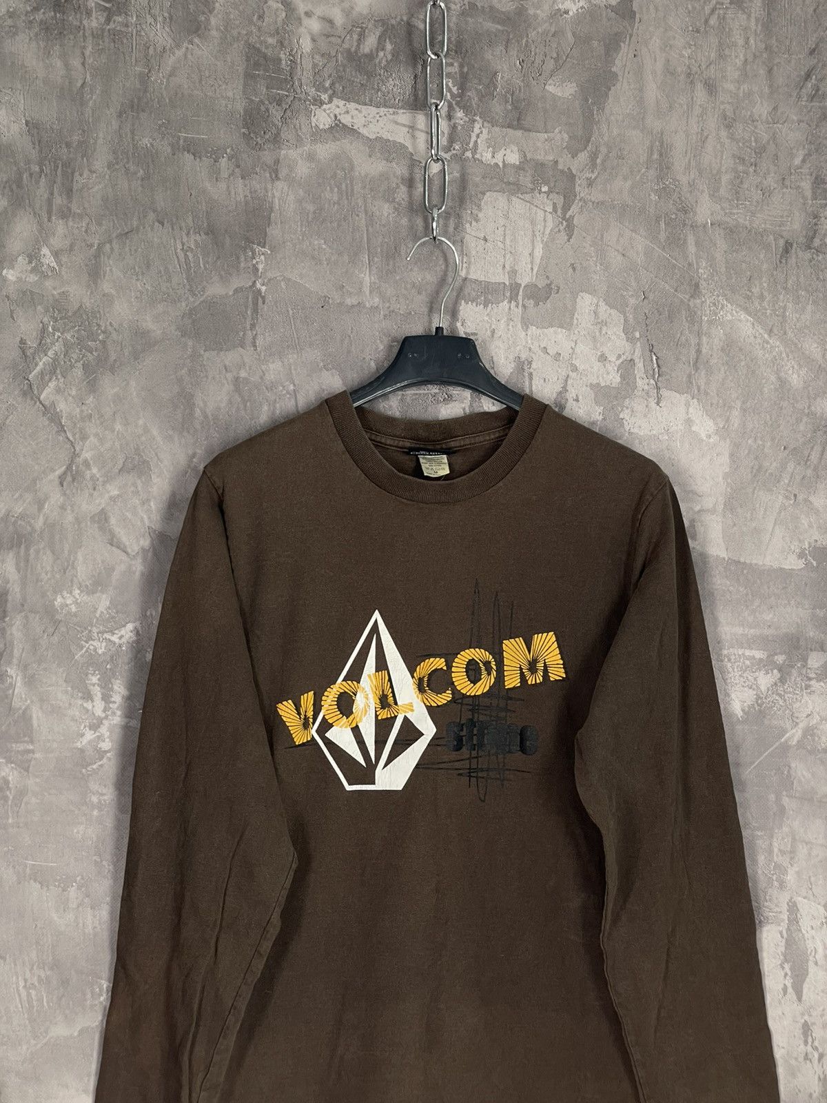 Vintage × Volcom Crazy 90s Volcom Stone Skate Y2K Logo Boxy Brown Longsleeve Size US M / EU 48-50 / 2 - 2 Thumbnail