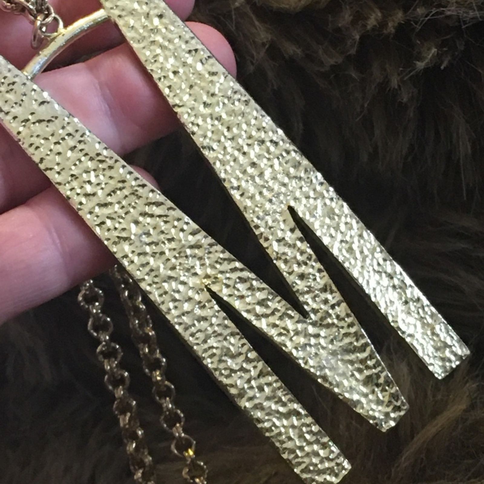 Vintage Vintage 70s monogram pendant on chain necklace Size ONE SIZE - 6 Thumbnail