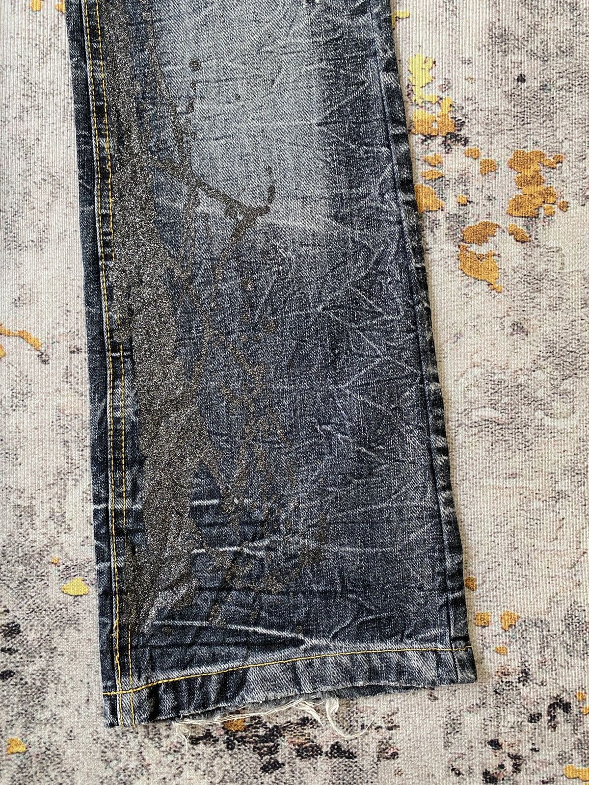 Japanese Brand Lowbox Premium Claws Mark Honey Comb Distressed Flare Denim Size US 32 / EU 48 - 7 Thumbnail