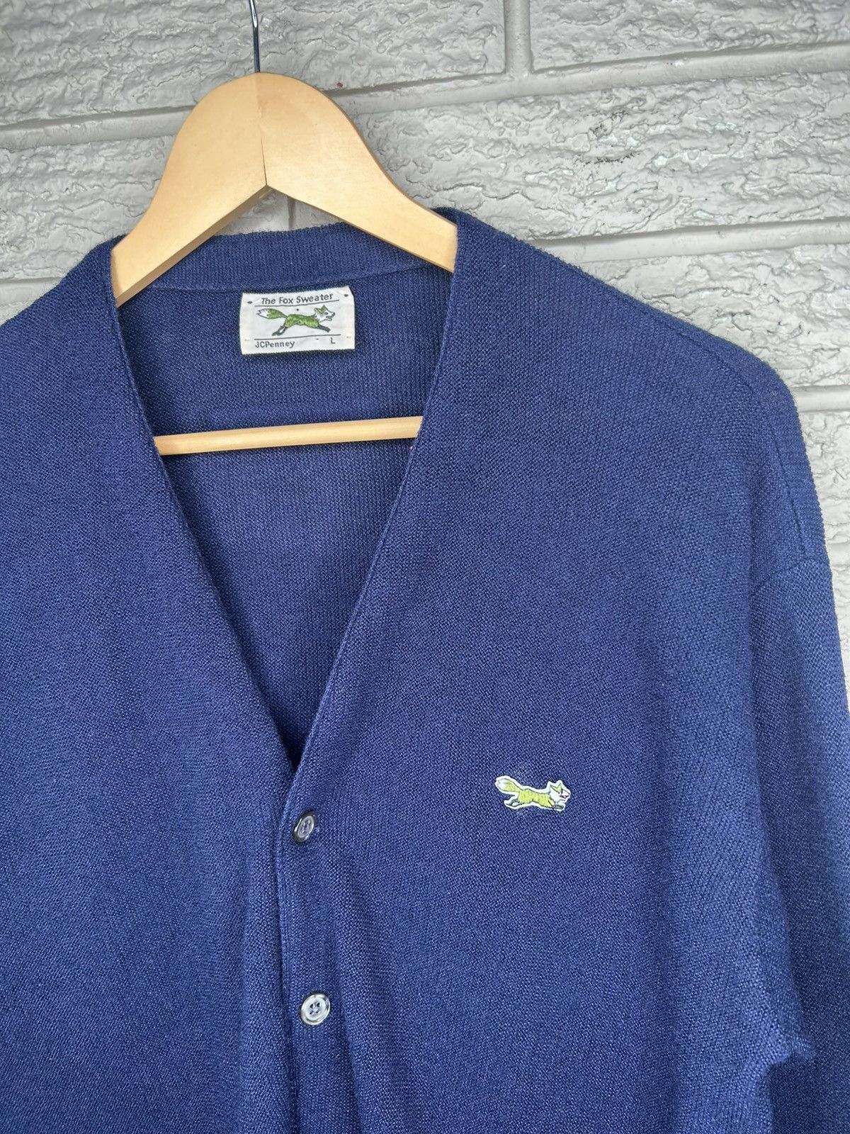 JCPenney Vintage 80s JC Penny The Fox Sweater Cardigan Size US L / EU 52-54 / 3 - 3 Thumbnail