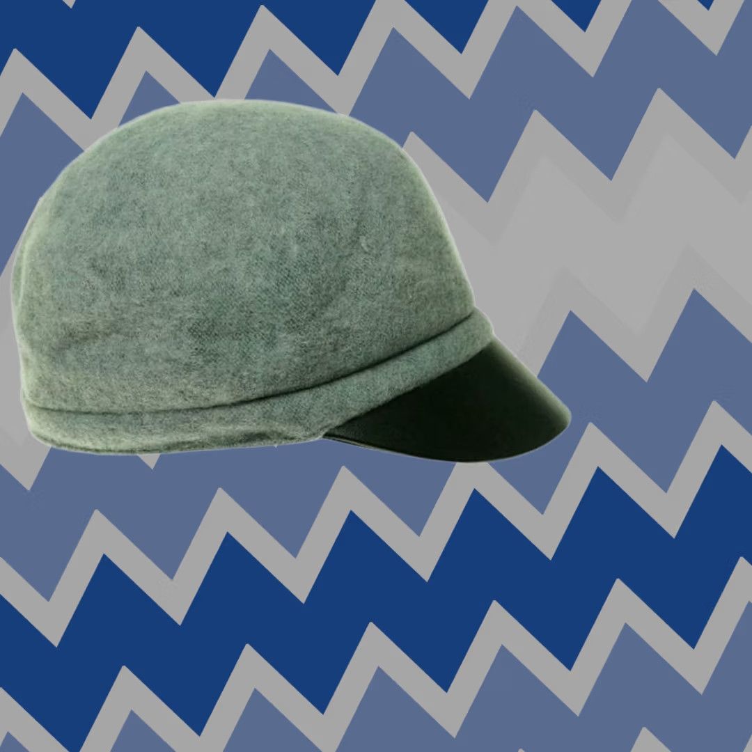 Vintage VINTAGE August Accessories Newsboy Hat Gray Wool Blend Faux Leather Brim Womens One Size Size ONE SIZE - 1 Thumbnail