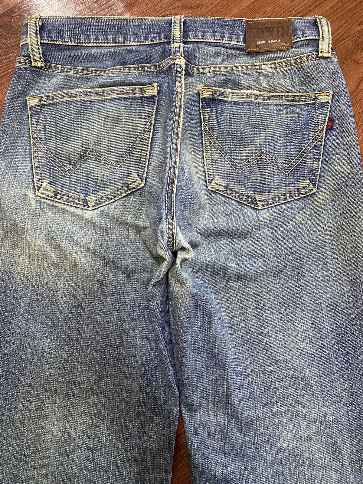 Japanese Brand Vintage Edwin503 Blue Wash Distressed Loose Jeans Size US 31 - 4 Thumbnail