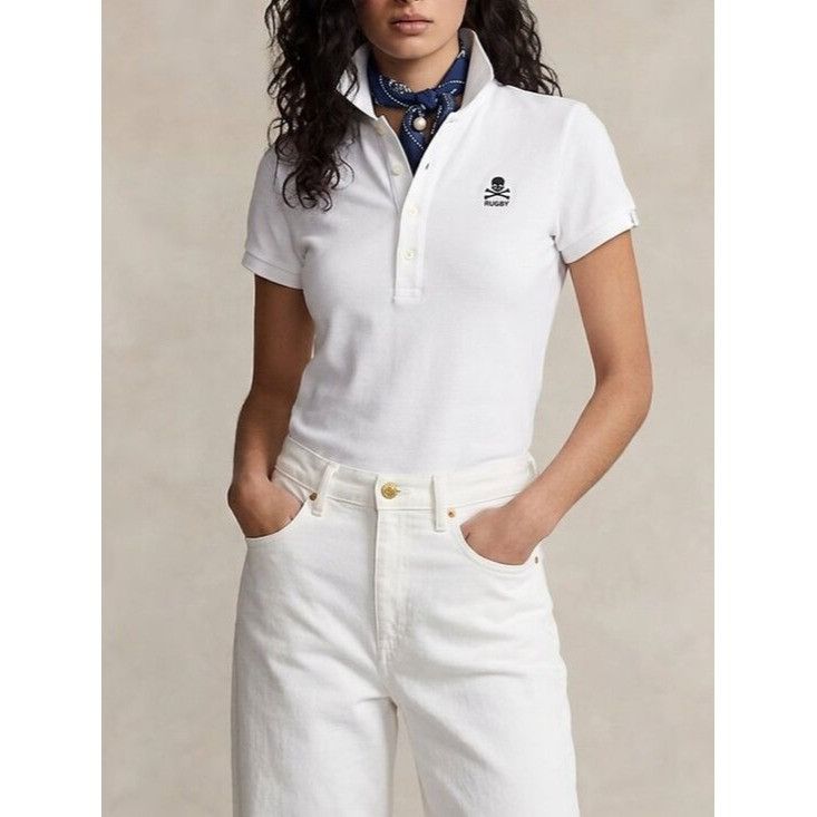 Rugby Ralph Lauren Vintage Ralph Lauren Rugby Skull & Crossbones Polo Shirt Whi Size M / US 6-8 / IT 42-44 - 7 Thumbnail