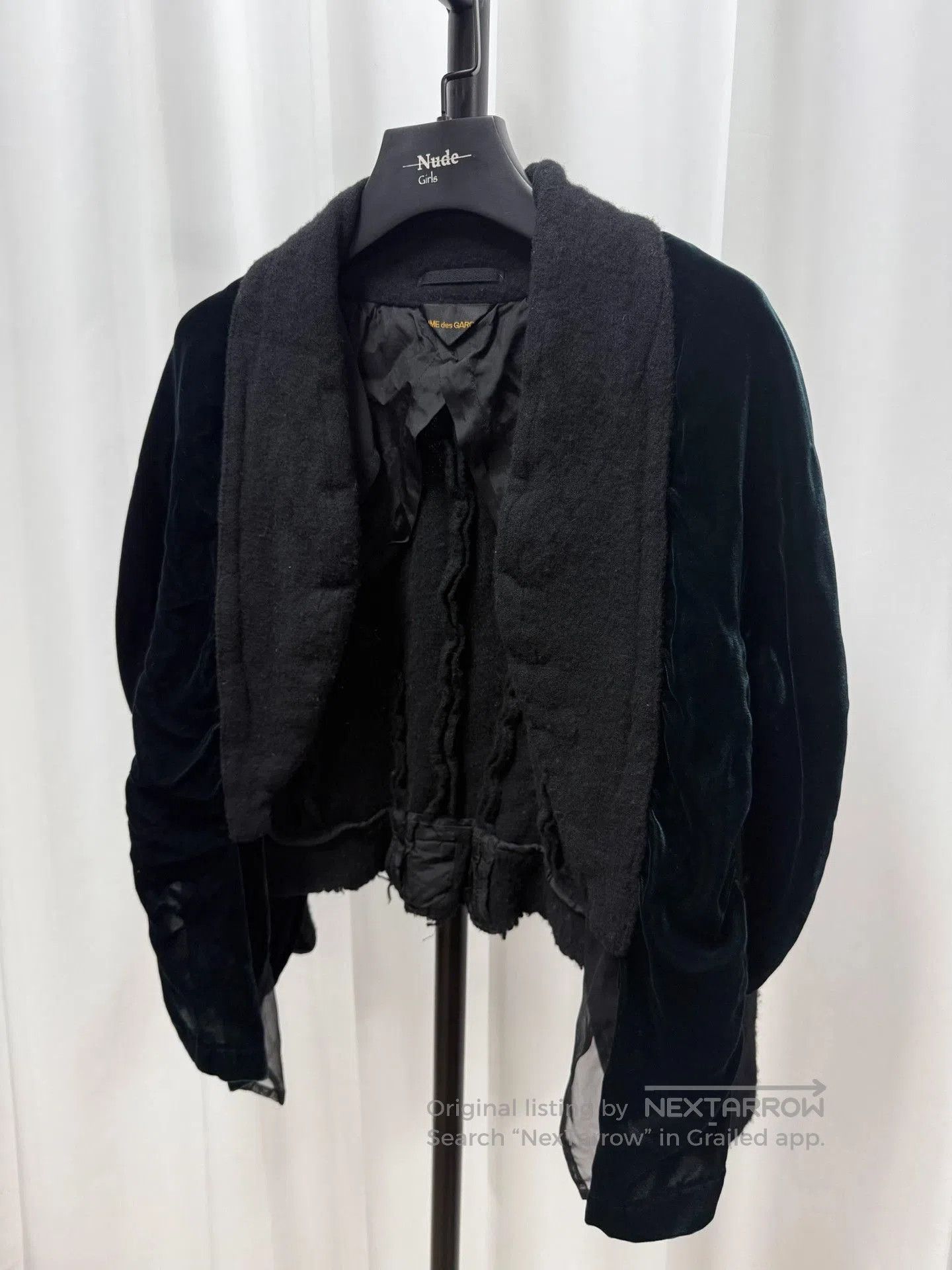 Comme des Garcons Comme des Garçons Dark Green Velvet Cape Jacket. Size US M / EU 48-50 / 2 - 3 Thumbnail