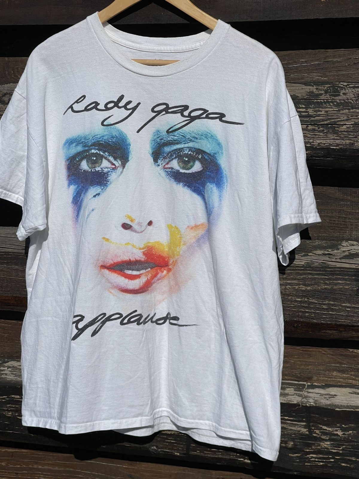 Band Tees Lady Gaga Applause Art white t-shirt tee Size US XL / EU 56 / 4 - 3 Thumbnail