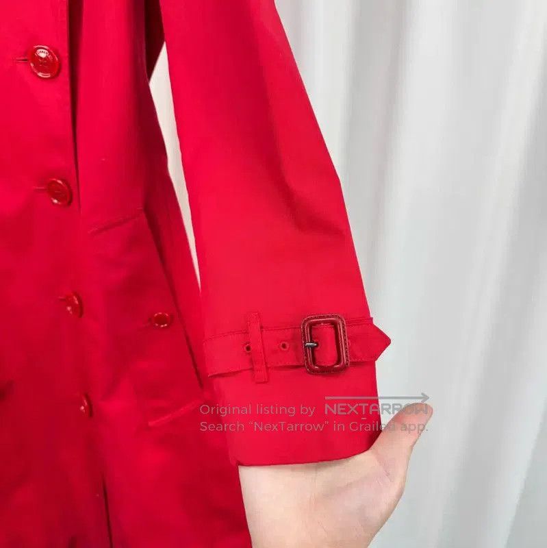 Burberry Burberry Red Cotton Double-Breasted Trench Coat. Size M / US 6-8 / IT 42-44 - 4 Thumbnail