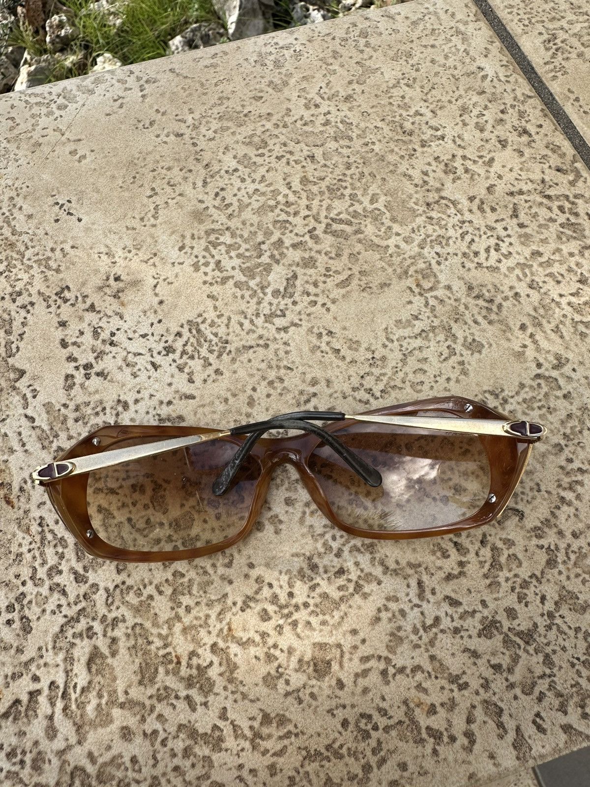 Christian Dior Monsieur × Vintage Christian Dior Sunglasses Vintage 1990s Rare Gold Size ONE SIZE - 4 Thumbnail