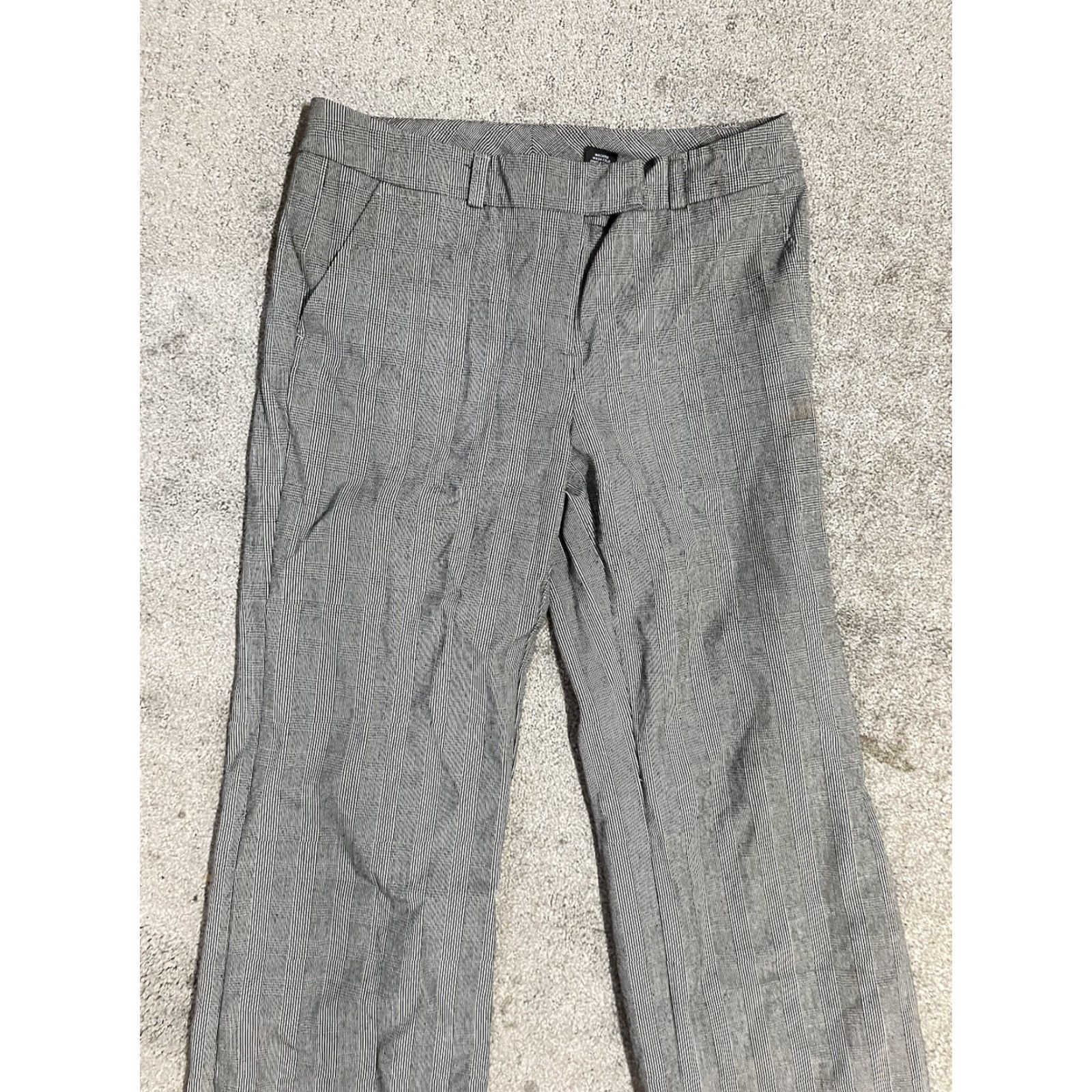 Vintage New York & Company Chino Pants Women Size 4 Gray Wide-Leg Stretch Plaid Womens Size 27" / US 4 / IT 40 - 2 Thumbnail