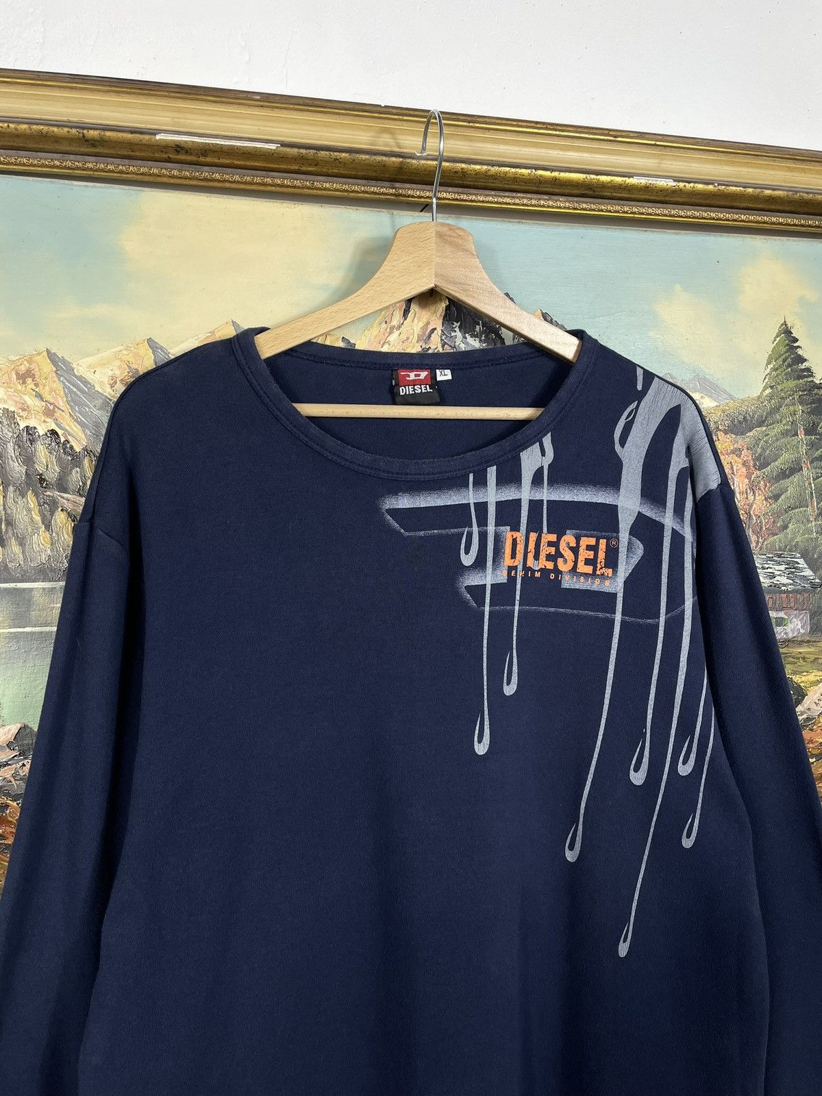 Diesel × Vintage Diesel Vintage Y2k Longsleeve Avant Garde Cyber Sweatshirt Size US XL / EU 56 / 4 - 5 Thumbnail