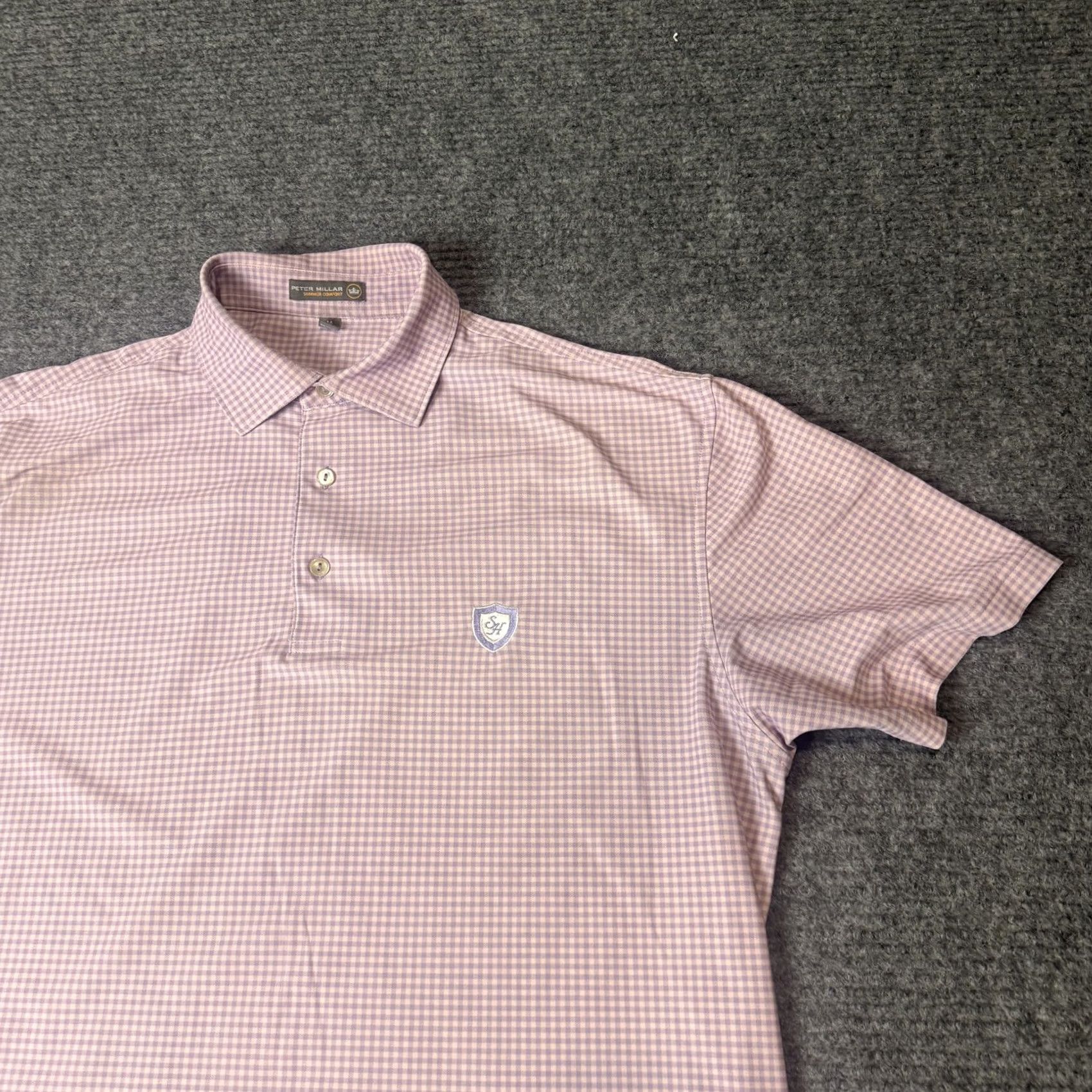 Peter Millar Peter Millar Polo Shirt Mens Medium Pink Purple Check Summer Comfort Golf Size US M / EU 48-50 / 2 - 3 Thumbnail