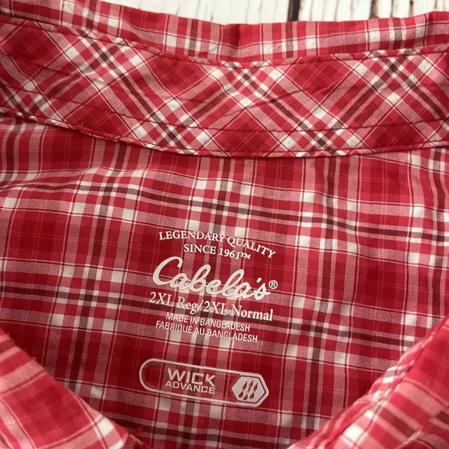 Vintage VINTAGE Cabela's Plaid Wick Advance Short Sleeve Button Front Shirt Men's 2XL Red Size US XXL / EU 58 / 5 - 2 Thumbnail