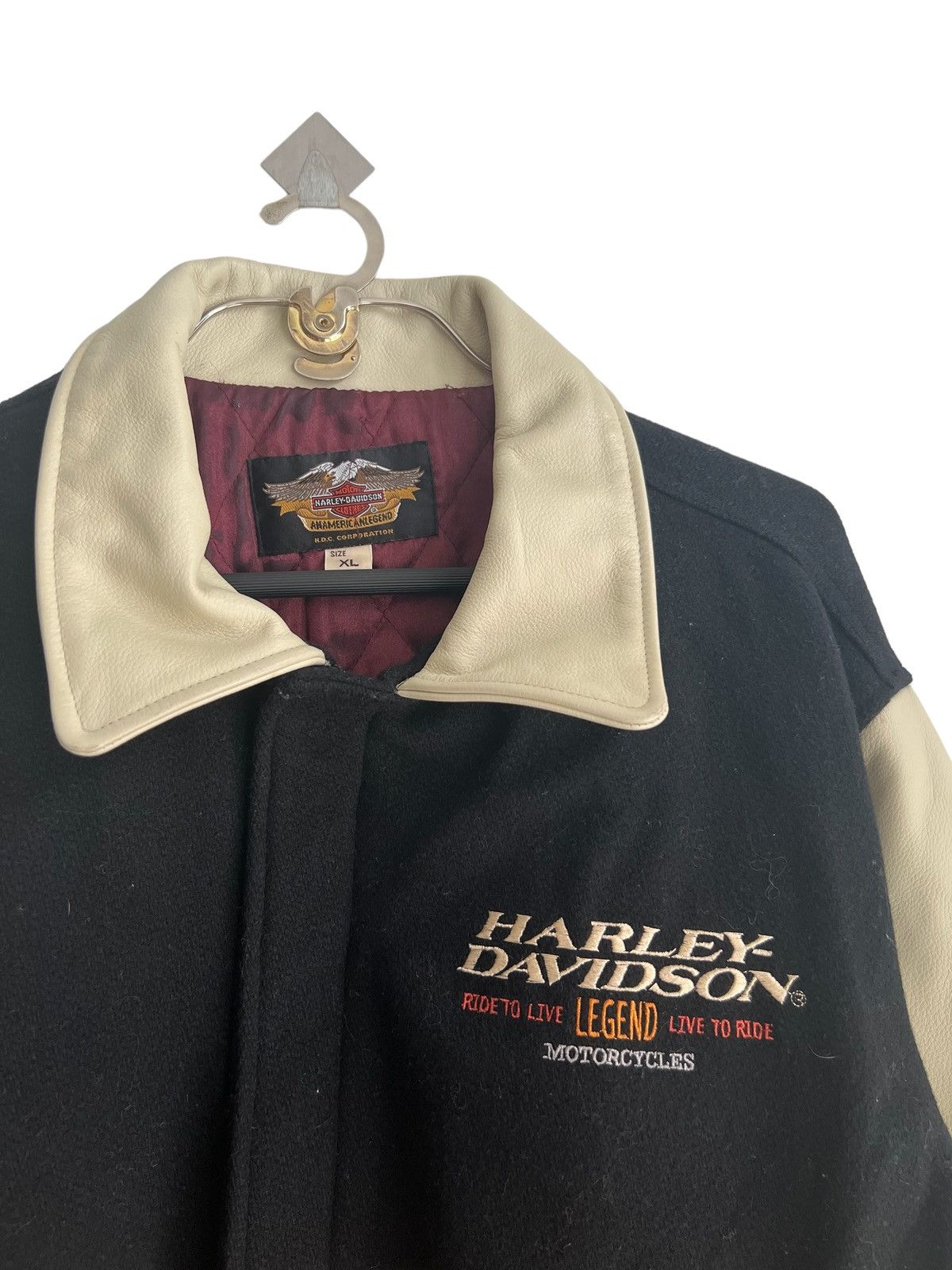 Harley Davidson 1980s Harley Davidson Pro Rider Leather Varsity Jacket Size US XL / EU 56 / 4 - 9 Thumbnail