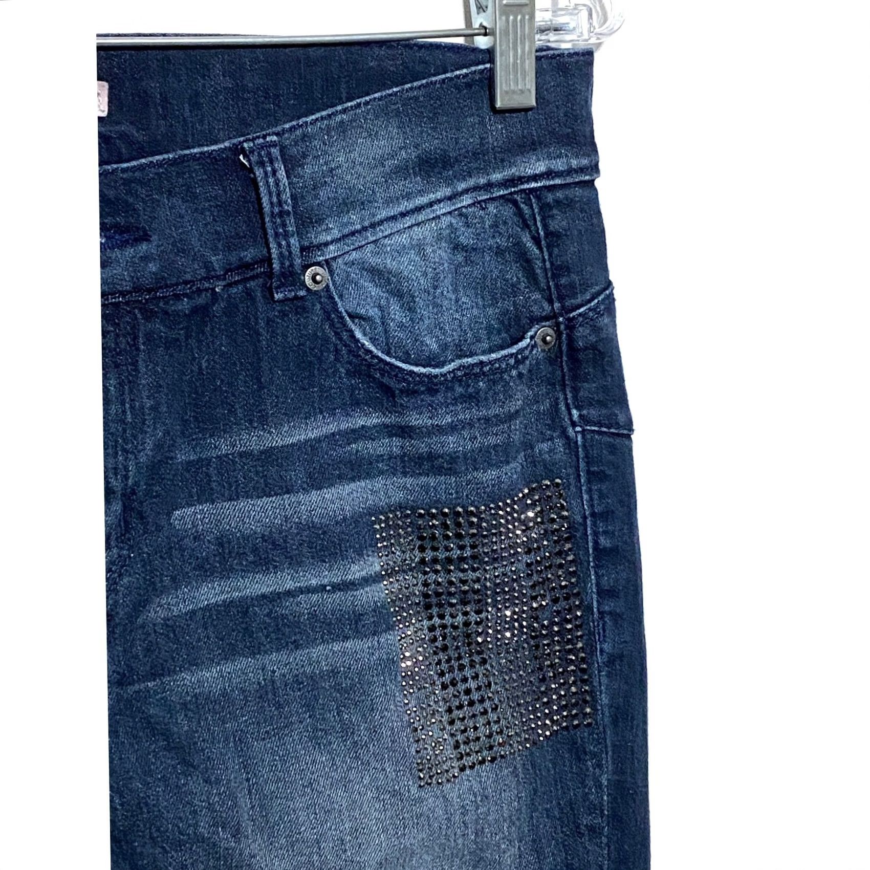 Juicy Couture Juicy Couture Jeans Womens 6 Blue Stretch Studded Rhinestones Distressed Ripped Size 28" / US 6 / IT 42 - 5 Thumbnail