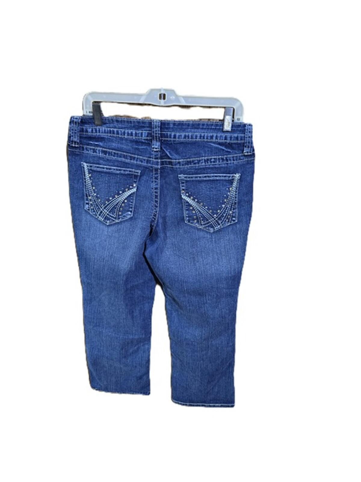 Analog A.N.A. Blue Denim Capri's Embroidered Pockets & Rhinestones Size 30" / US 8 / IT 44 - 2 Thumbnail