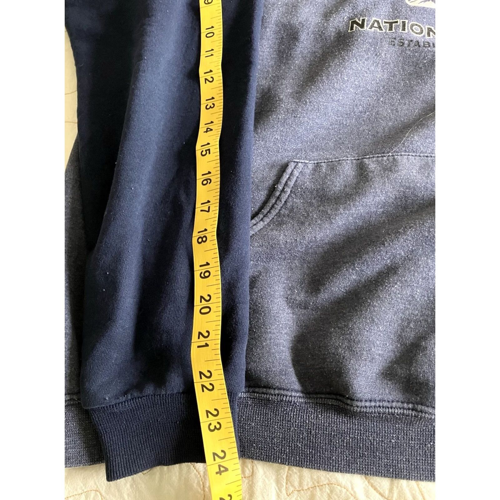 Jerzees Vintage Yellowstone National Park Hoodie Sweatshirt Mens XL Blue Two Tone Hooded Pullover Fleece Graphic Size US XL / EU 56 / 4 - 4 Thumbnail