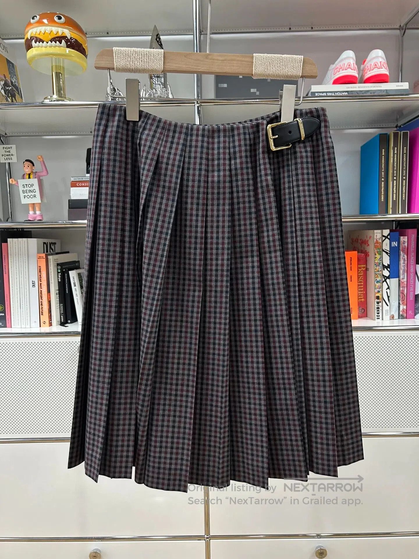 Miu Miu Miu Miu Plaid Letter Belt Skirt. Size 35" - 1 Thumbnail
