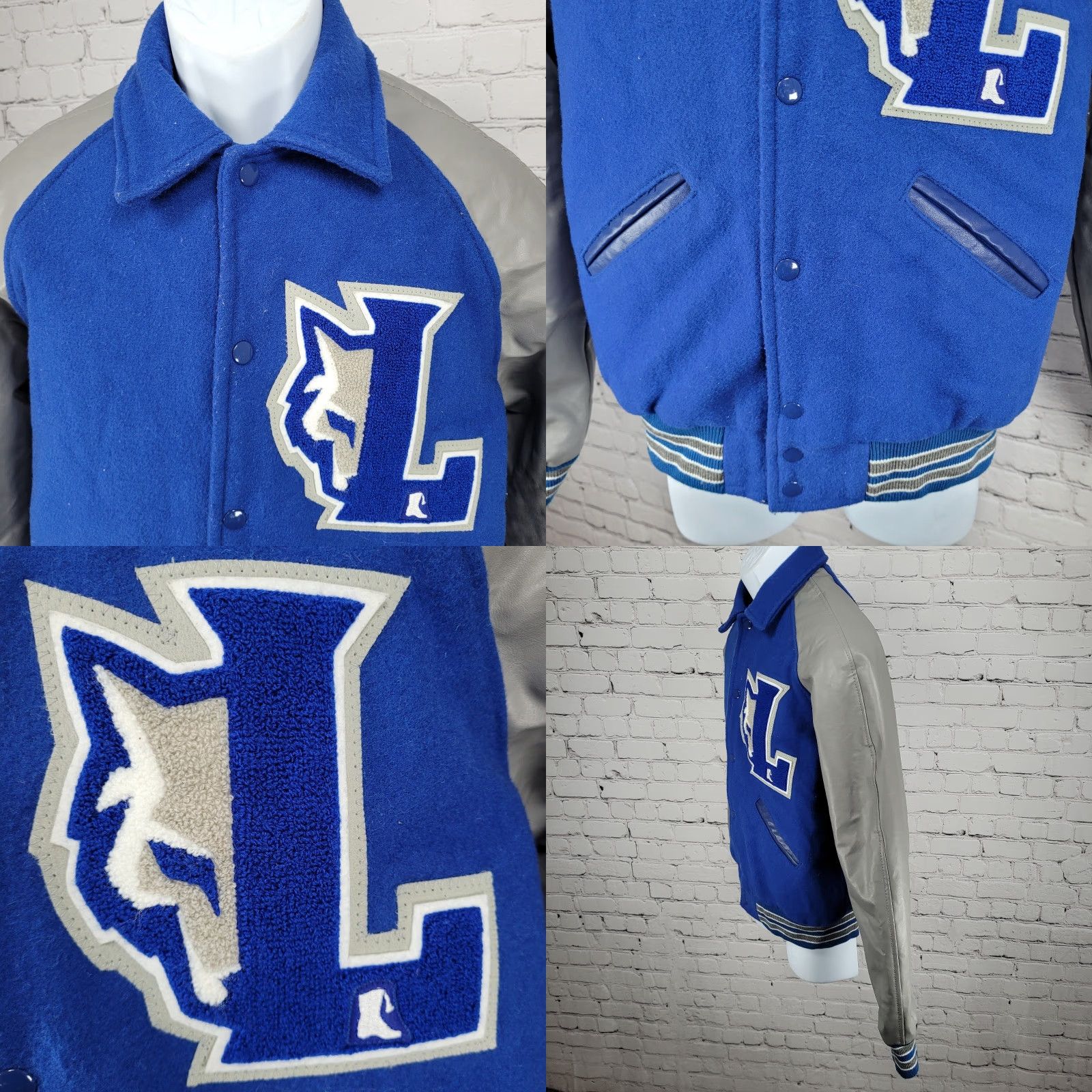 Vintage Centex Varsity Jacket Blue Gray Melton Wool Snap School - Small Mens Size US S / EU 44-46 / 1 - 8 Thumbnail