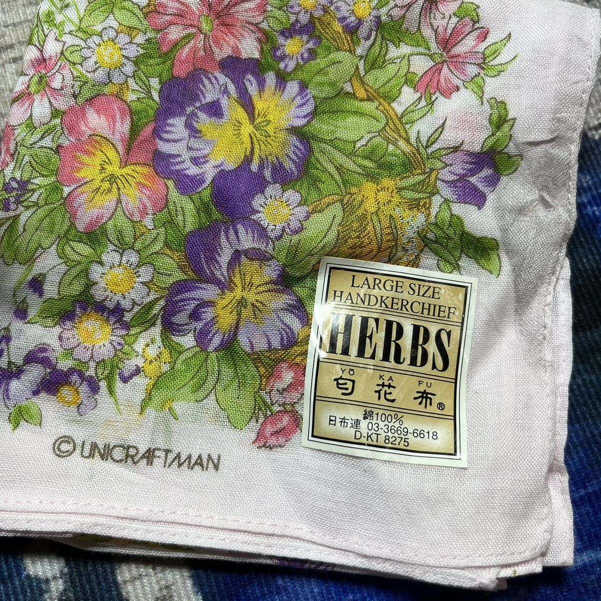 Designer × Japanese Brand × Vintage 🔥Vintage Unicraftman Herbs Flower design Handkerchief Size ONE SIZE - 3 Thumbnail