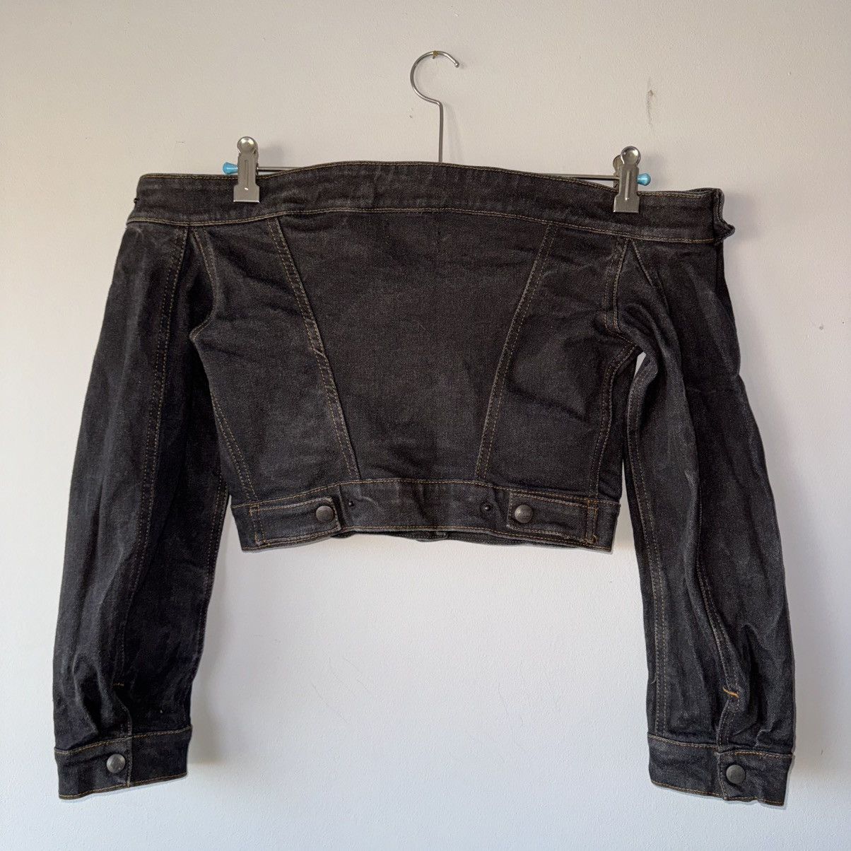 Jean Paul Gaultier Vintage 90s Gaultier Junior Off Shoulder Jacket Denim Top Size M / US 6-8 / IT 42-44 - 3 Thumbnail
