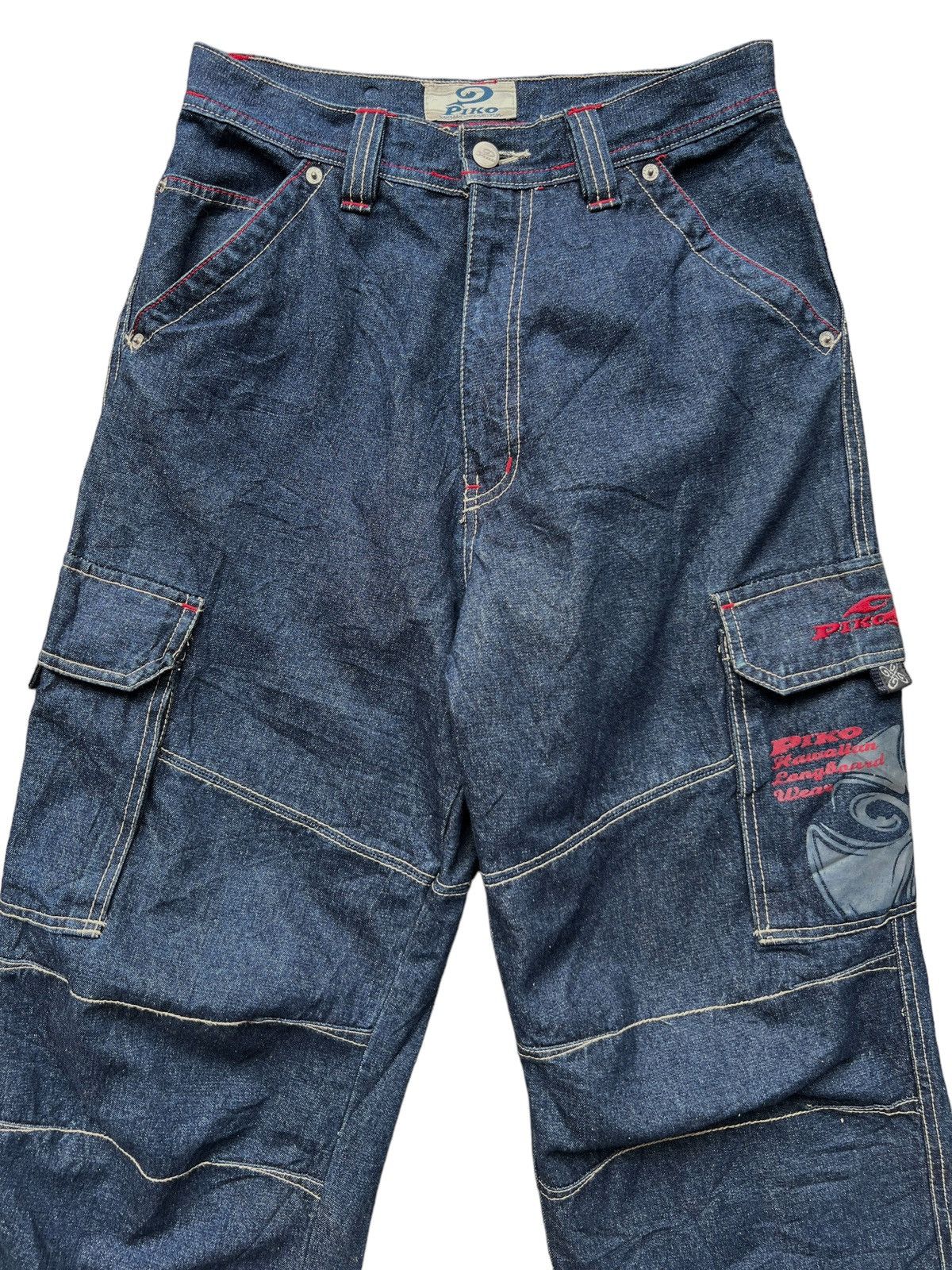 JNCO Piko Baggy Cargo Multipocket Tactical Denim Jeans 28x31 Size US 28 / EU 44 - 4 Thumbnail