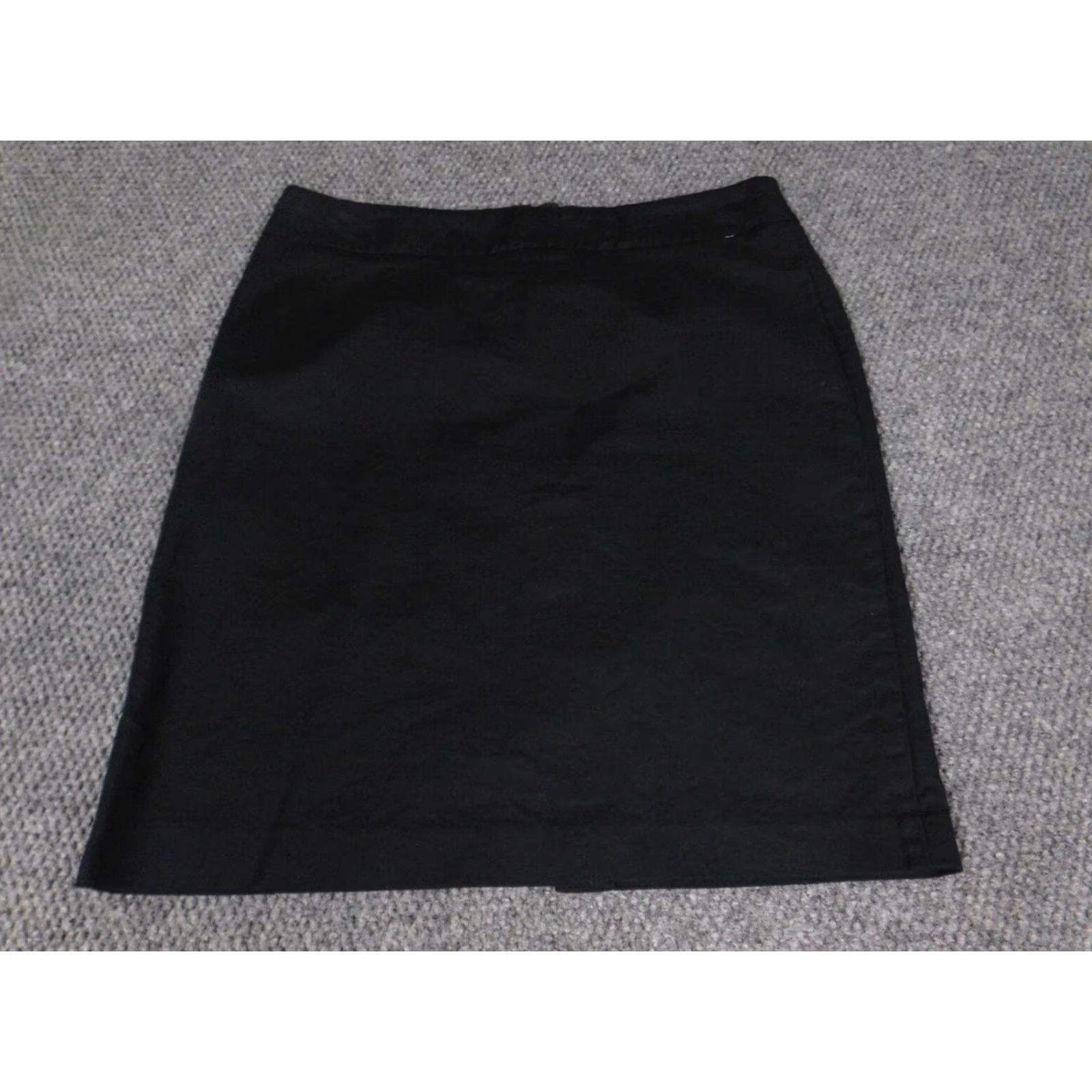 Coldwater Creek Coldwater Creek Skirt Petites 12P Womens Black A-Line Knee Length Stretch Cotton Zipper Size 34" / US 12 / IT 48 - 3 Thumbnail