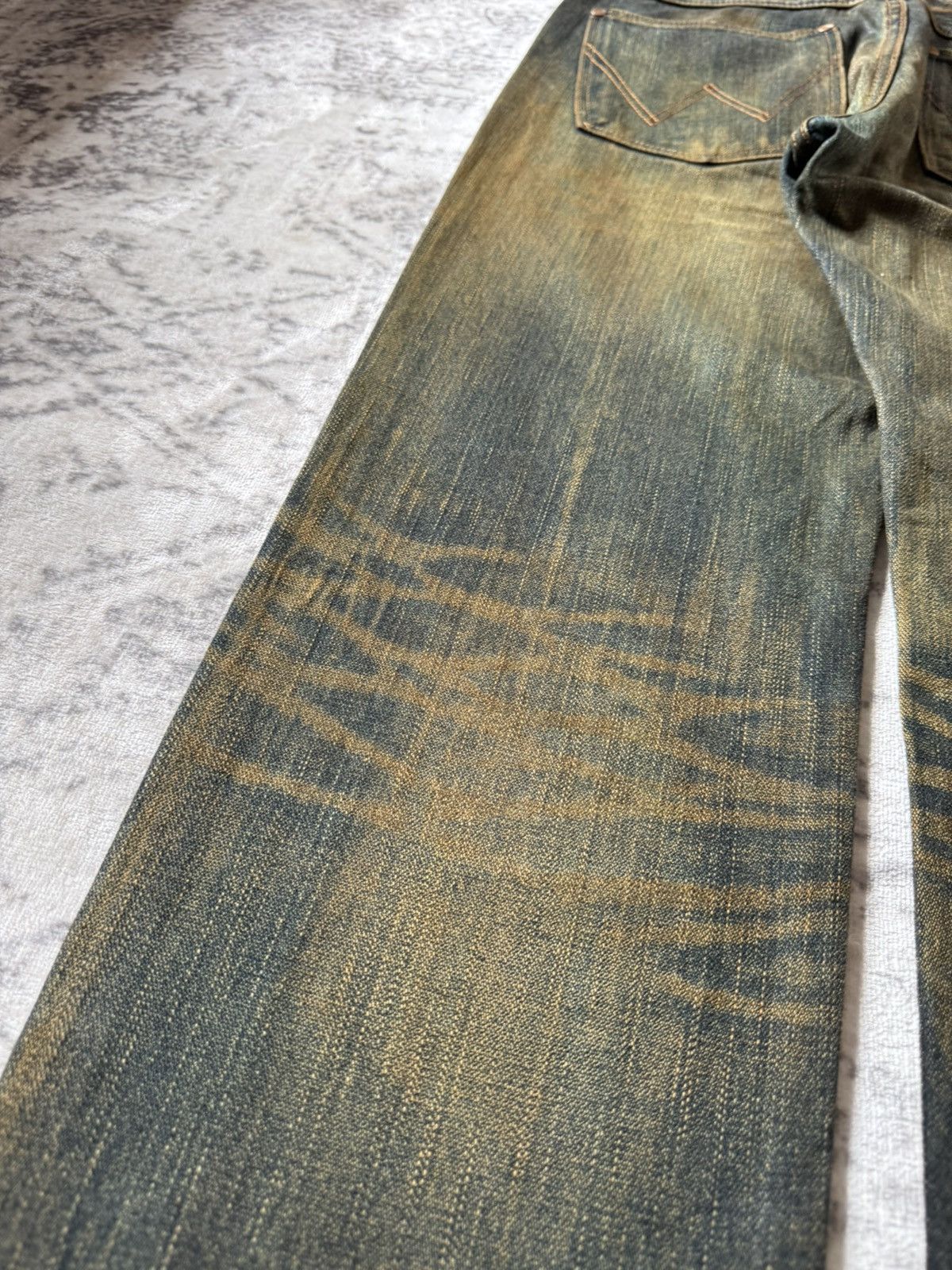 If Six Was Nine 2000s Wrangler Heavy Mud Wash Straight Loose Jeans Size US 30 / EU 46 - 17 Thumbnail