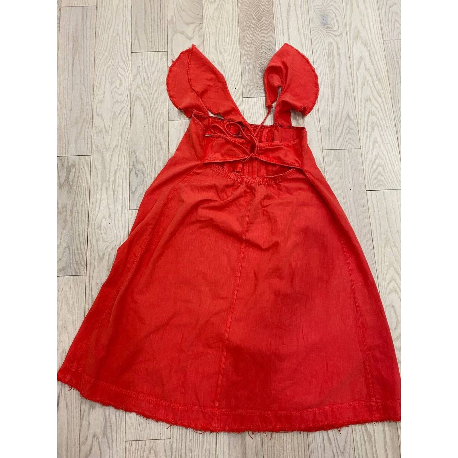 Anthropologie Anthropologie Pilcro Midi Cotton Dress Red Size 1X A000104 Size 3XL / US 20-22 - 4 Thumbnail