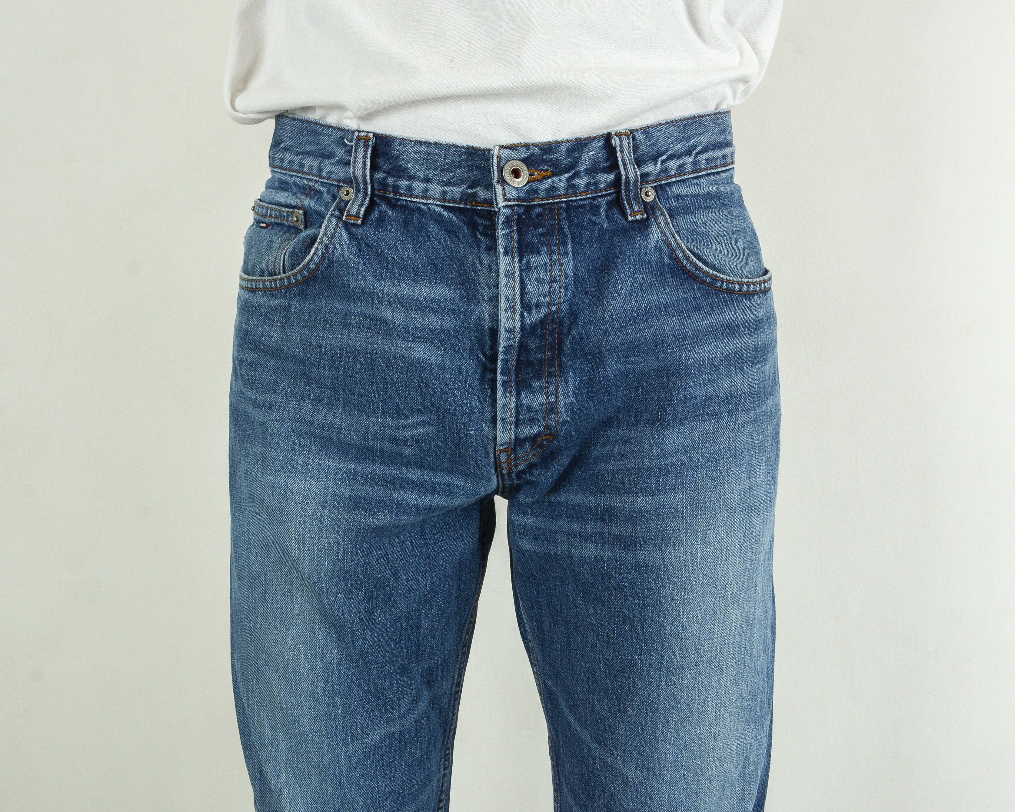 Tommy Hilfiger Flag Men W36 L34 Regular Straight Jeans Denim Pants Trousers Size US 36 / EU 52 - 2 Thumbnail