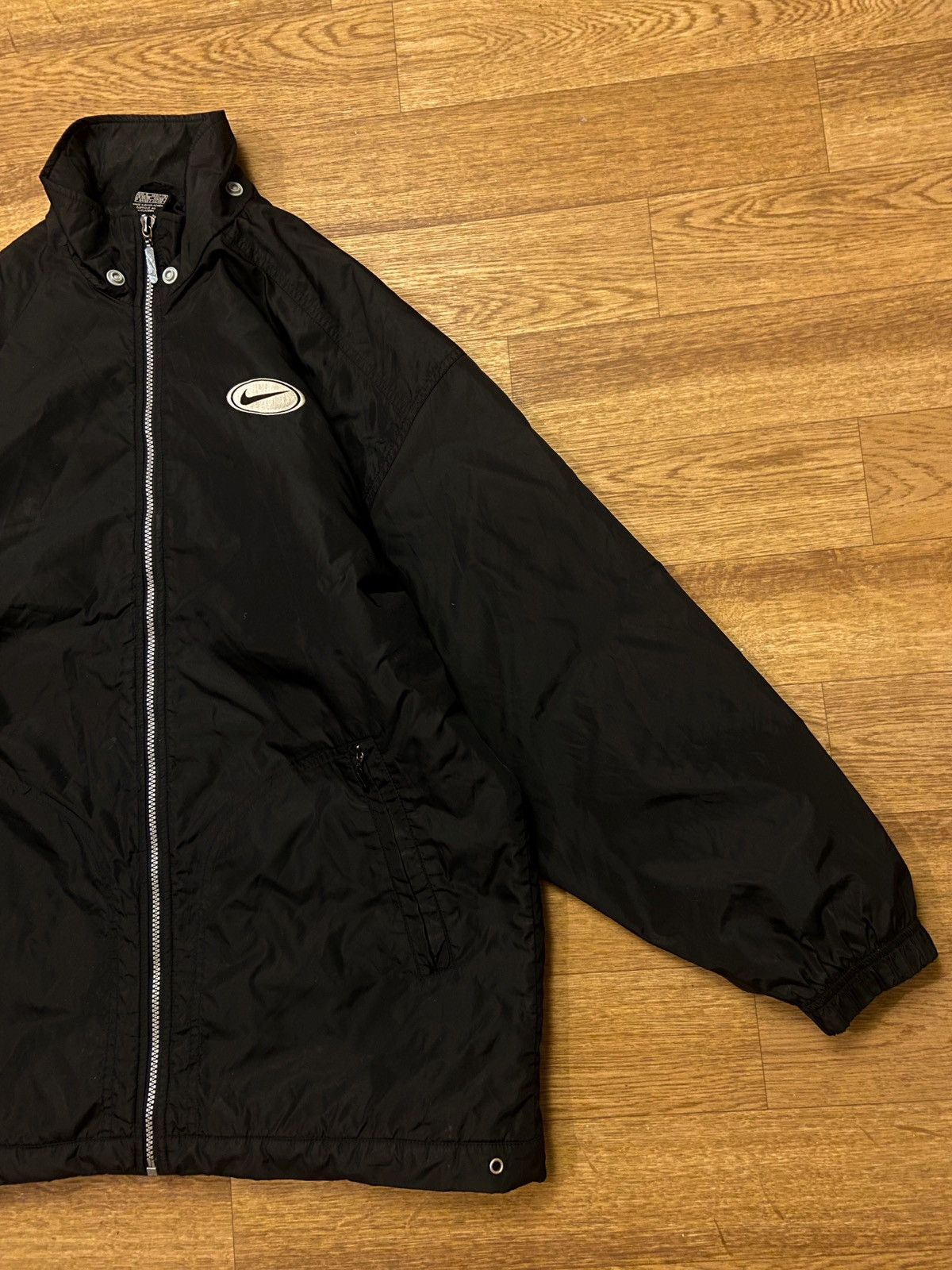 Nike × Vintage OOs Nike Vintage Jacket Nylon Swoosh Hooded Drill Size US S / EU 44-46 / 1 - 2 Thumbnail