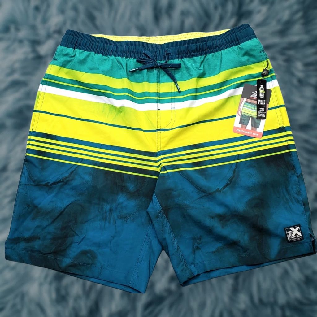 ZeroXposur ZeroXposur Swim Shorts Mens Medium Multi Striped Lined Drawstring Size US 31 - 1 Thumbnail
