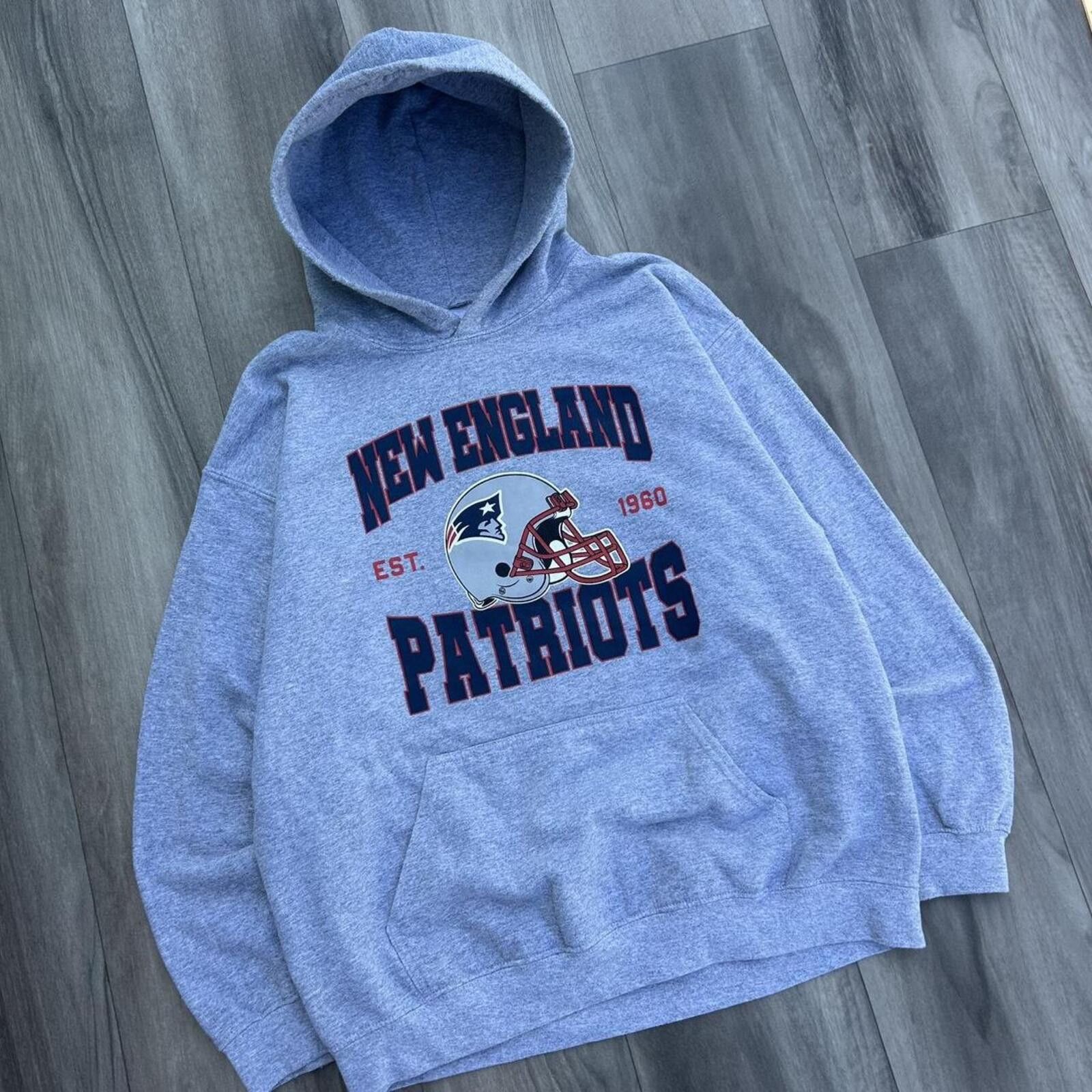 NFL Vintage y2k Grey New England Patriots NFL Graphic Hoodie L Size US L / EU 52-54 / 3 - 3 Thumbnail