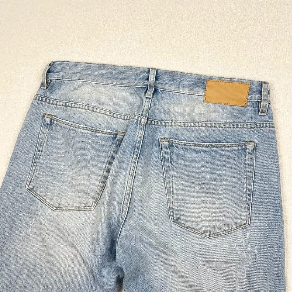 Zadig & Voltaire VINTAGE Zadig & Voltaire David Crop Destroy Jeans 29 W30 I29 Light Blue Denim Button Fly Light Blue Denim Jeans Slim Womens 90s Bohemian Flower Retro Size 29" - 5 Thumbnail