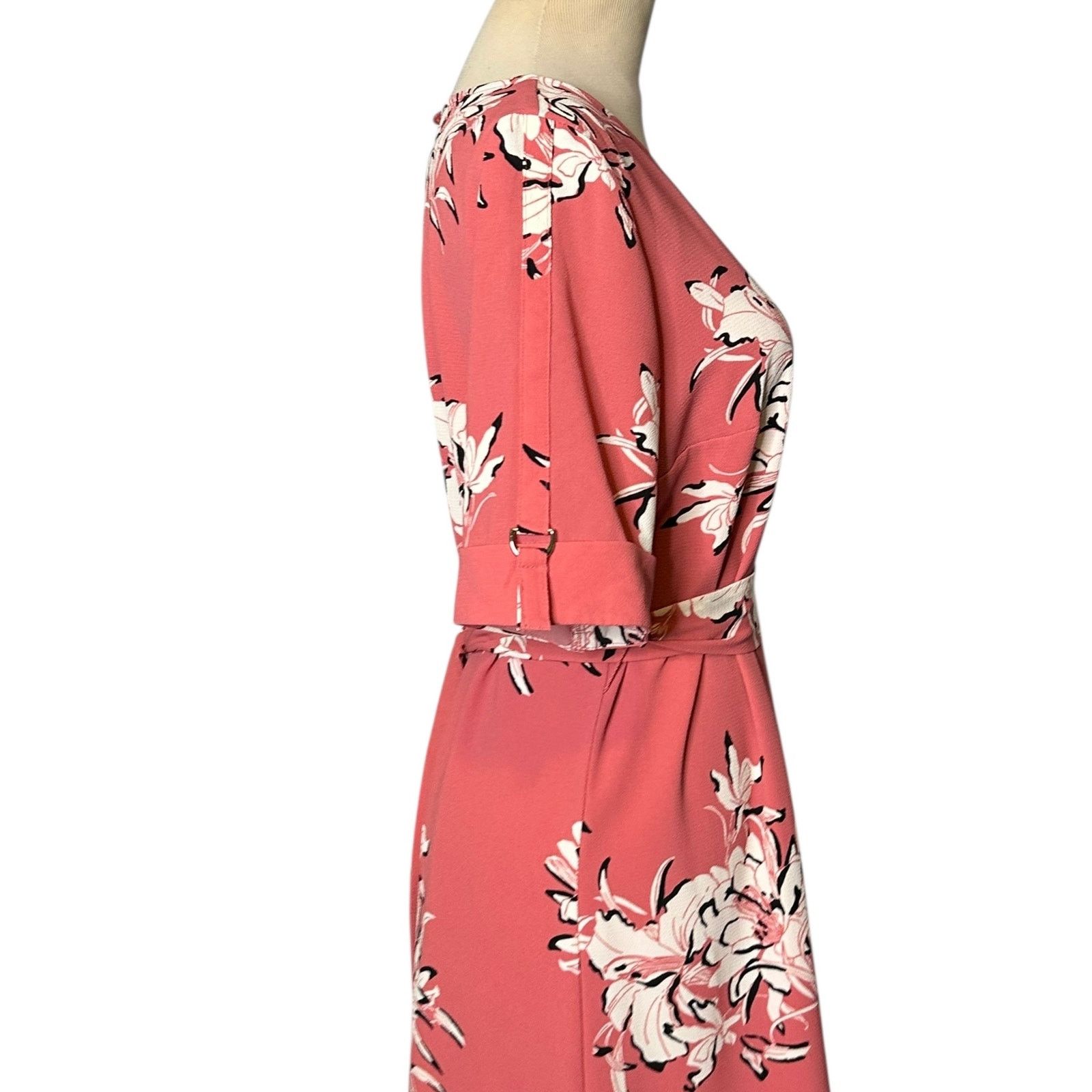 Worthington Worthington pink floral short sleeves mini dress size Small Size S / US 4 / IT 40 - 5 Thumbnail