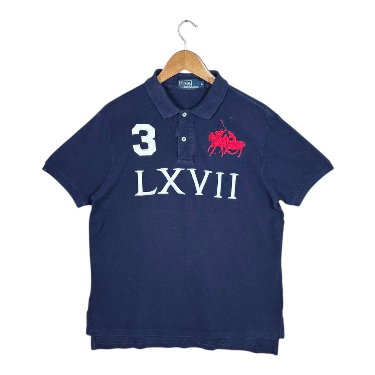 Polo Ralph Lauren Vtg Polo Ralph Lauren LXVII Big Pony Polo Shirt Navy Large Size US L / EU 52-54 / 3 - 1 Thumbnail