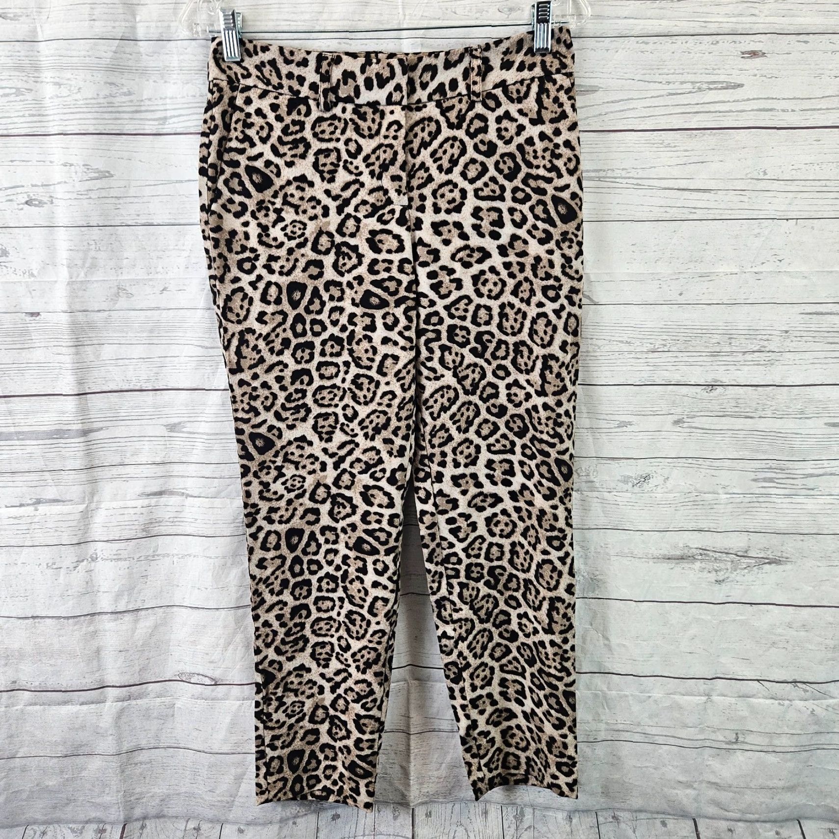Victoria's Secret Victoria's Secret Womens Cropped Pants 2 Black Animal Print Cotton Blend Polyester Flat Front Crop 90s? Size 26" / US 2 / IT 38 - 2 Thumbnail