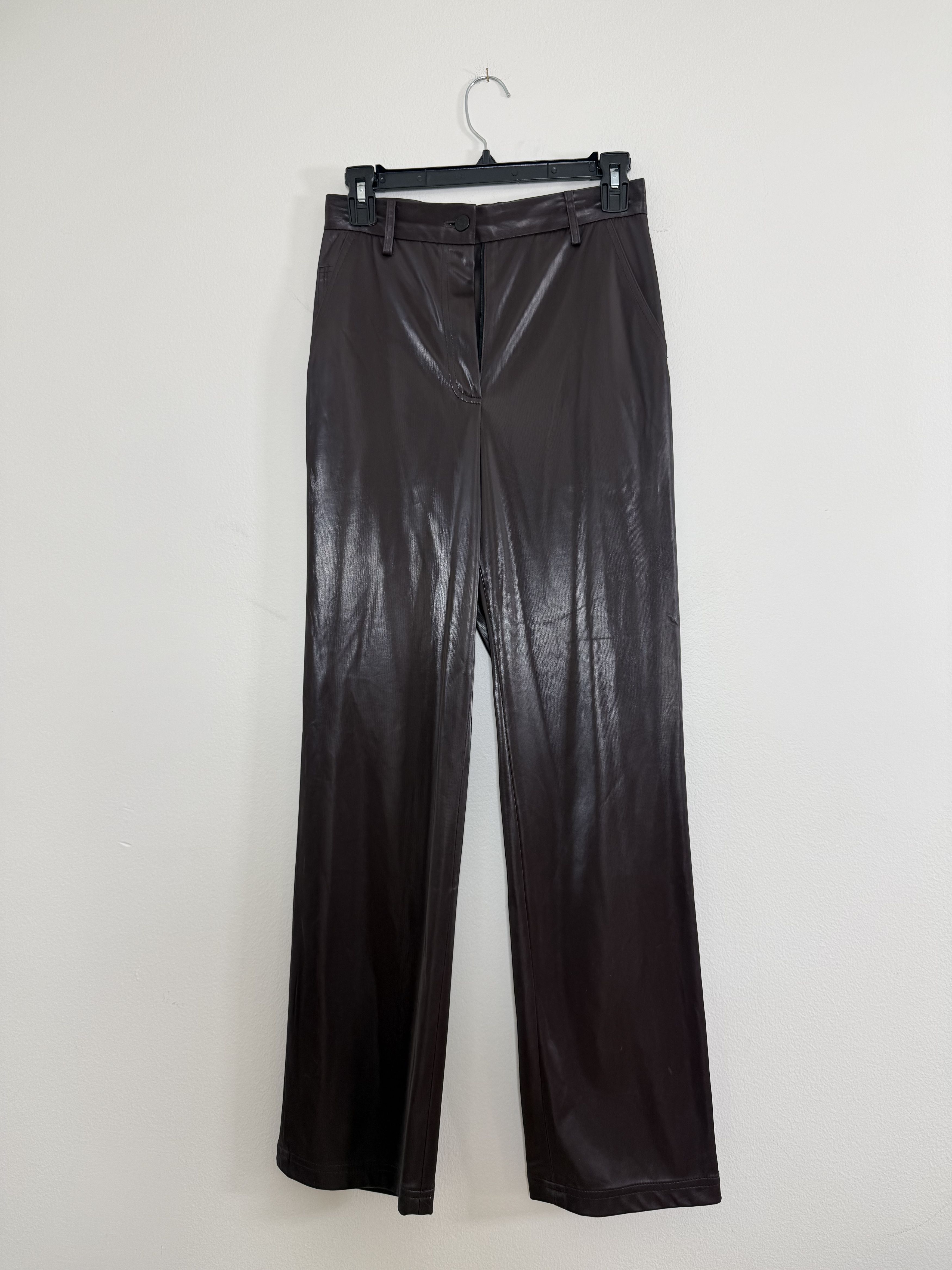 Matin Kim Wine Red PU Leather Pants Size 28" / US 6 / IT 42 - 1 Thumbnail