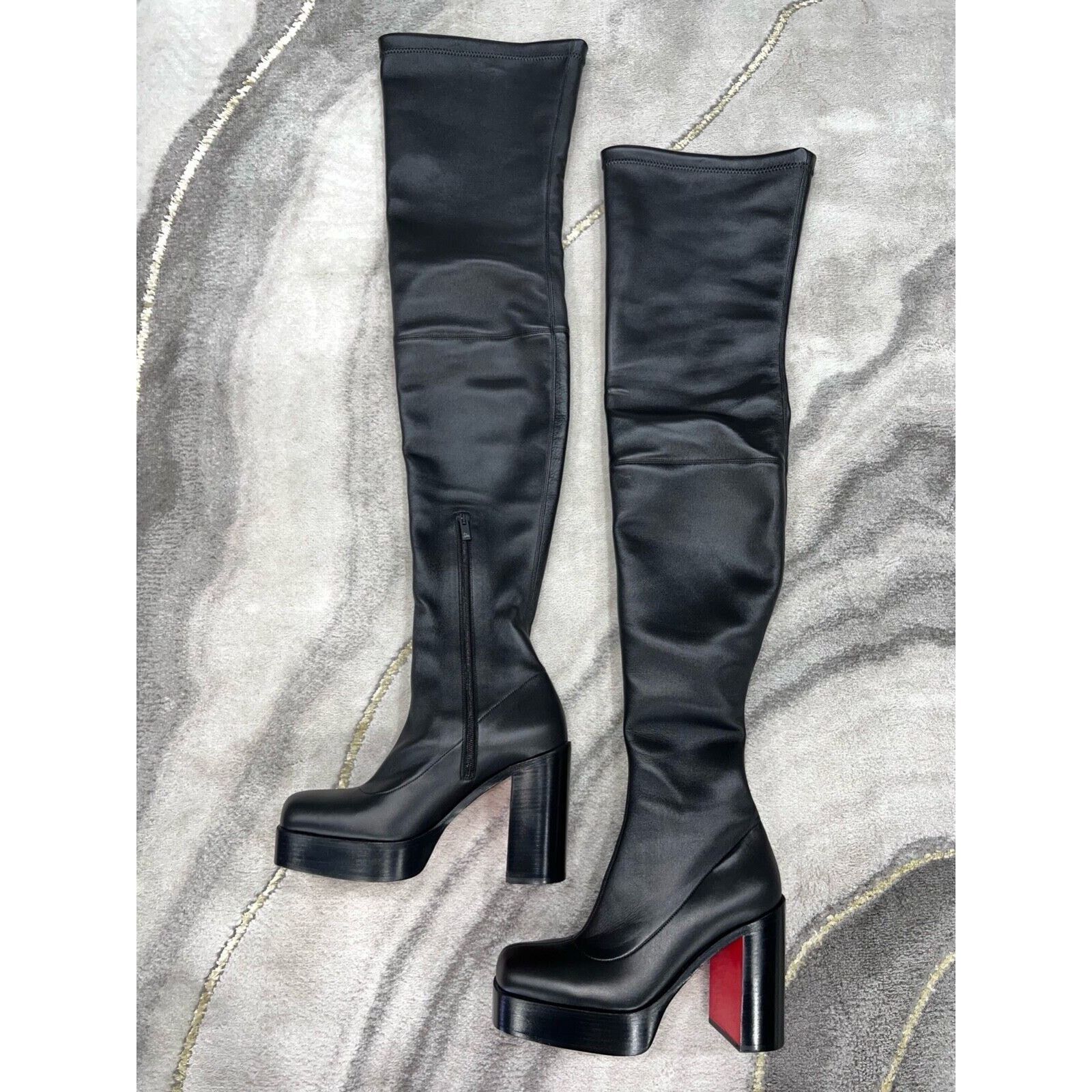 Christian Louboutin Christian Louboutin Stage Boot Alta 110 Black Leather Thigh Size US 6 / IT 36 - 8 Thumbnail