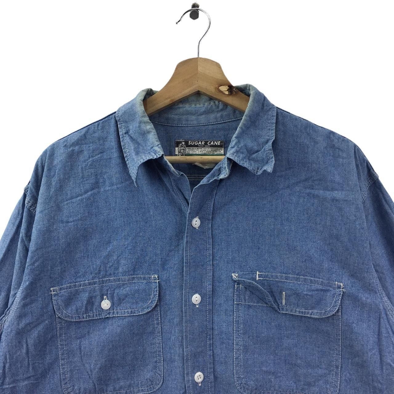 Vintage Vtg 90’ SUGAR CANE Super Shell Denim Casual Tee Shirt Jeans Size US L / EU 52-54 / 3 - 2 Thumbnail