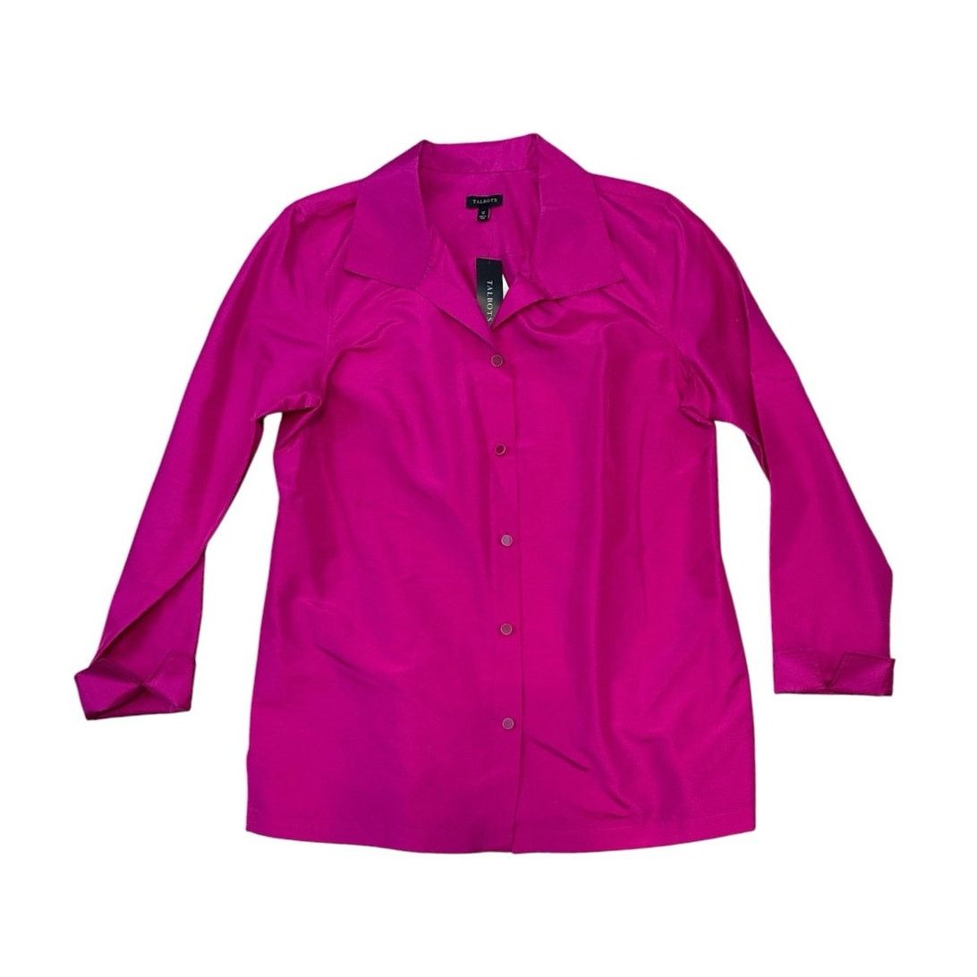 Talbots Talbots silk taffeta fuchsia long sleeve blouse NWT Size XL / US 12-14 / IT 48-50 - 6 Thumbnail