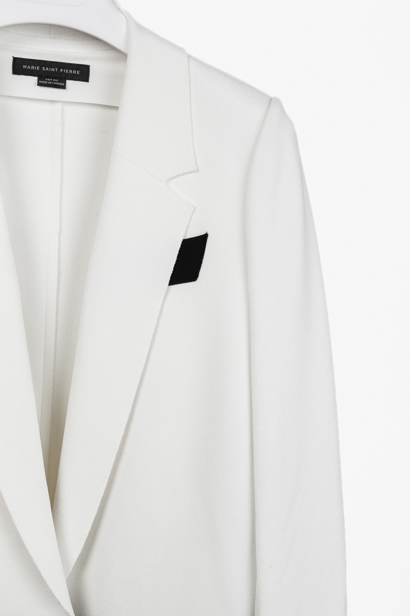 Marie Saint Pierre Marie Saint Pierre White & Black Ponte Two-Tone Blazer Size M / US 6-8 / IT 42-44 - 5 Thumbnail
