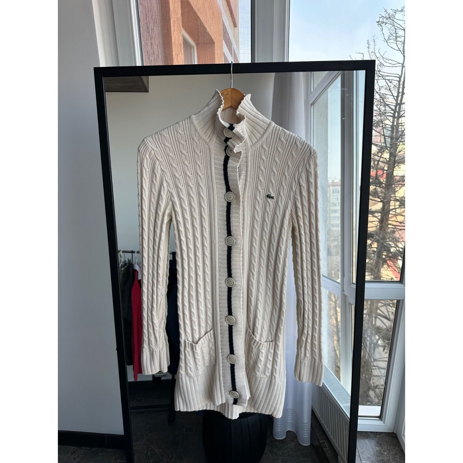 Lacoste VTG Lacoste Beige Cable Knit Buttons Dress Size M / US 6-8 / IT 42-44 - 4 Thumbnail