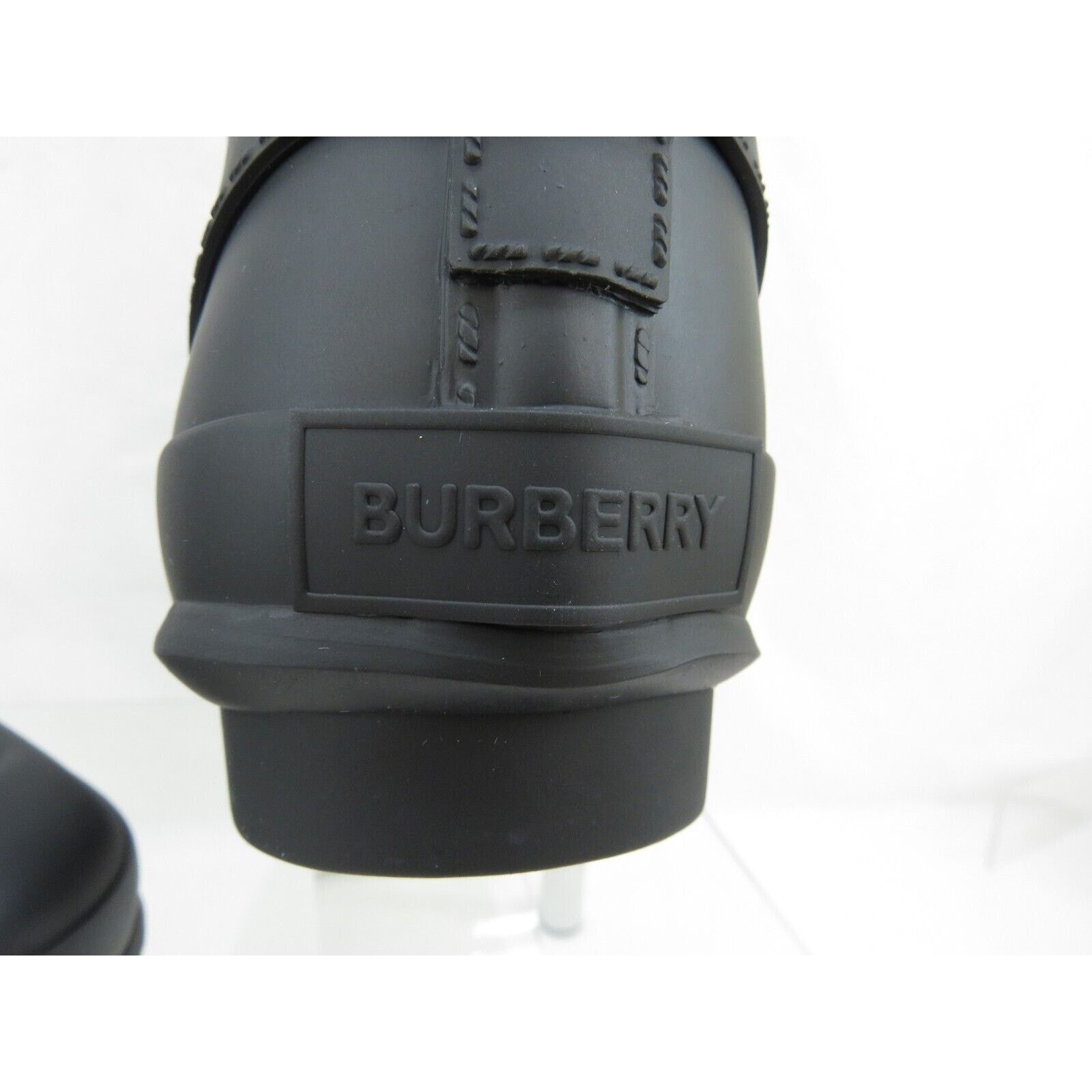 Burberry BURBERRY SIMEON BLACK RUBBER BEIGE CHECK RAIN BOOTS 40 10 Size US 10 / IT 40 - 7 Thumbnail