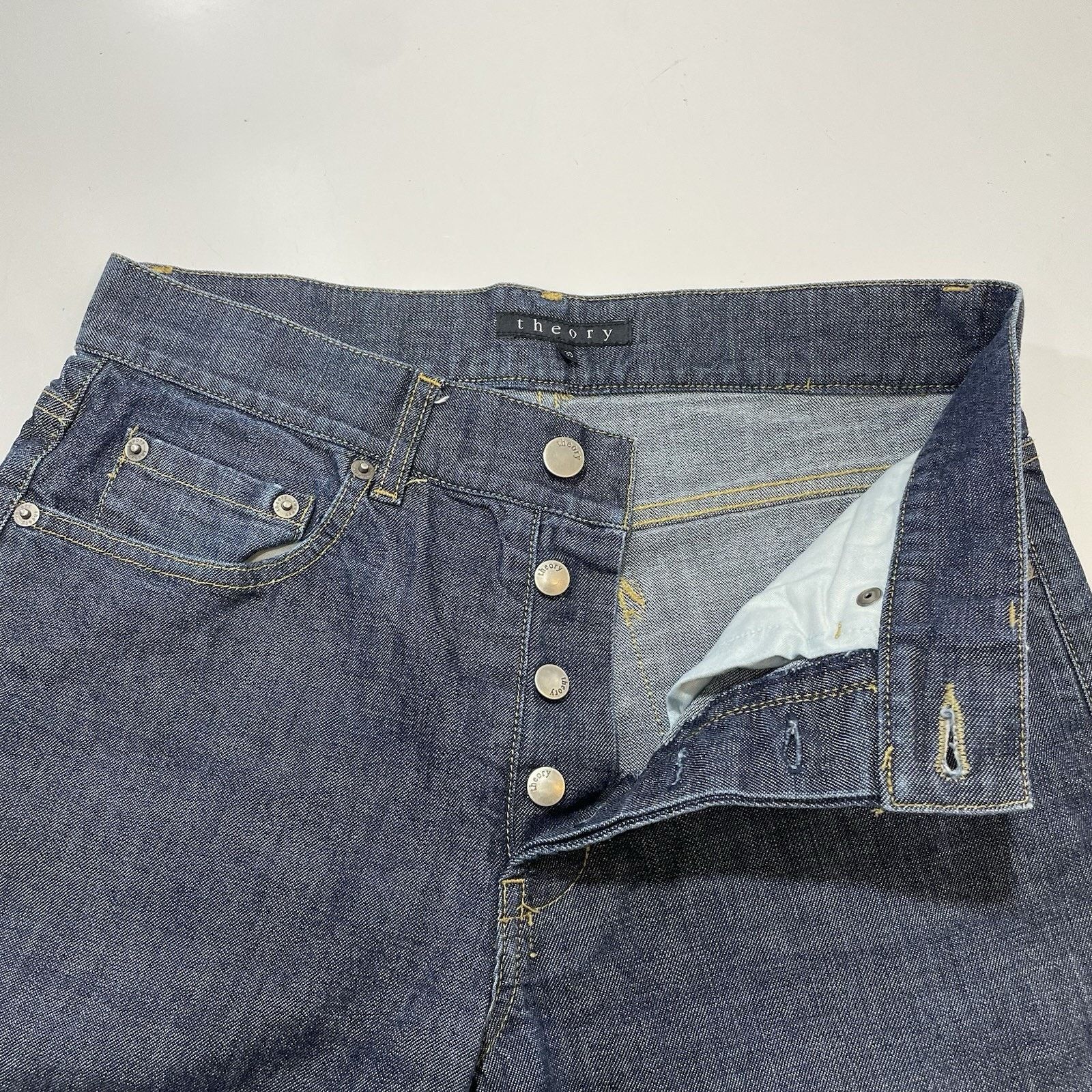 Theory Theory Dark Blue Wash Straight-Leg Jeans Men’s Size 30x28 Size US 30 / EU 46 - 6 Thumbnail